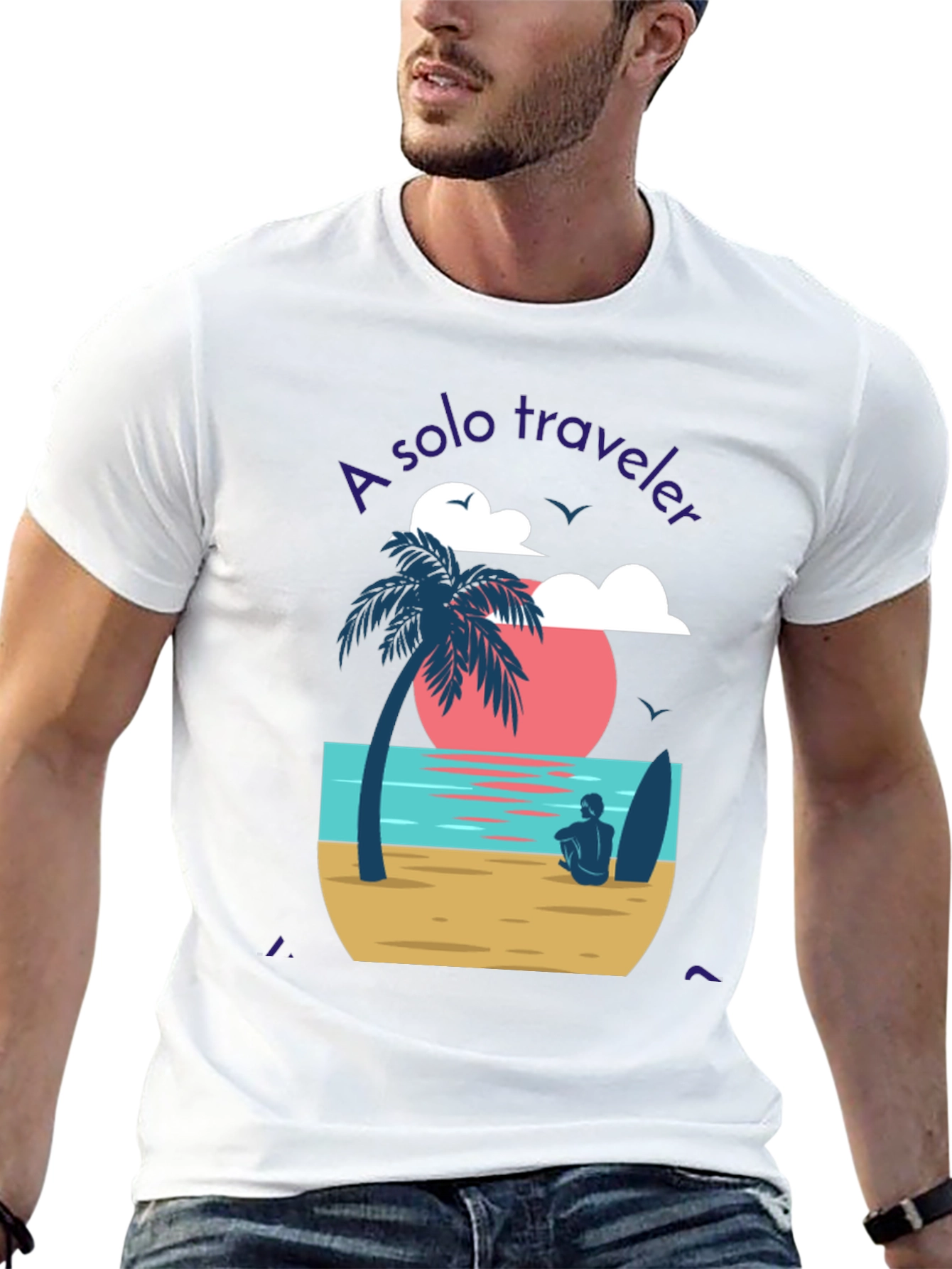 Solo Traveler Graphic Tee - Beach Vibes
