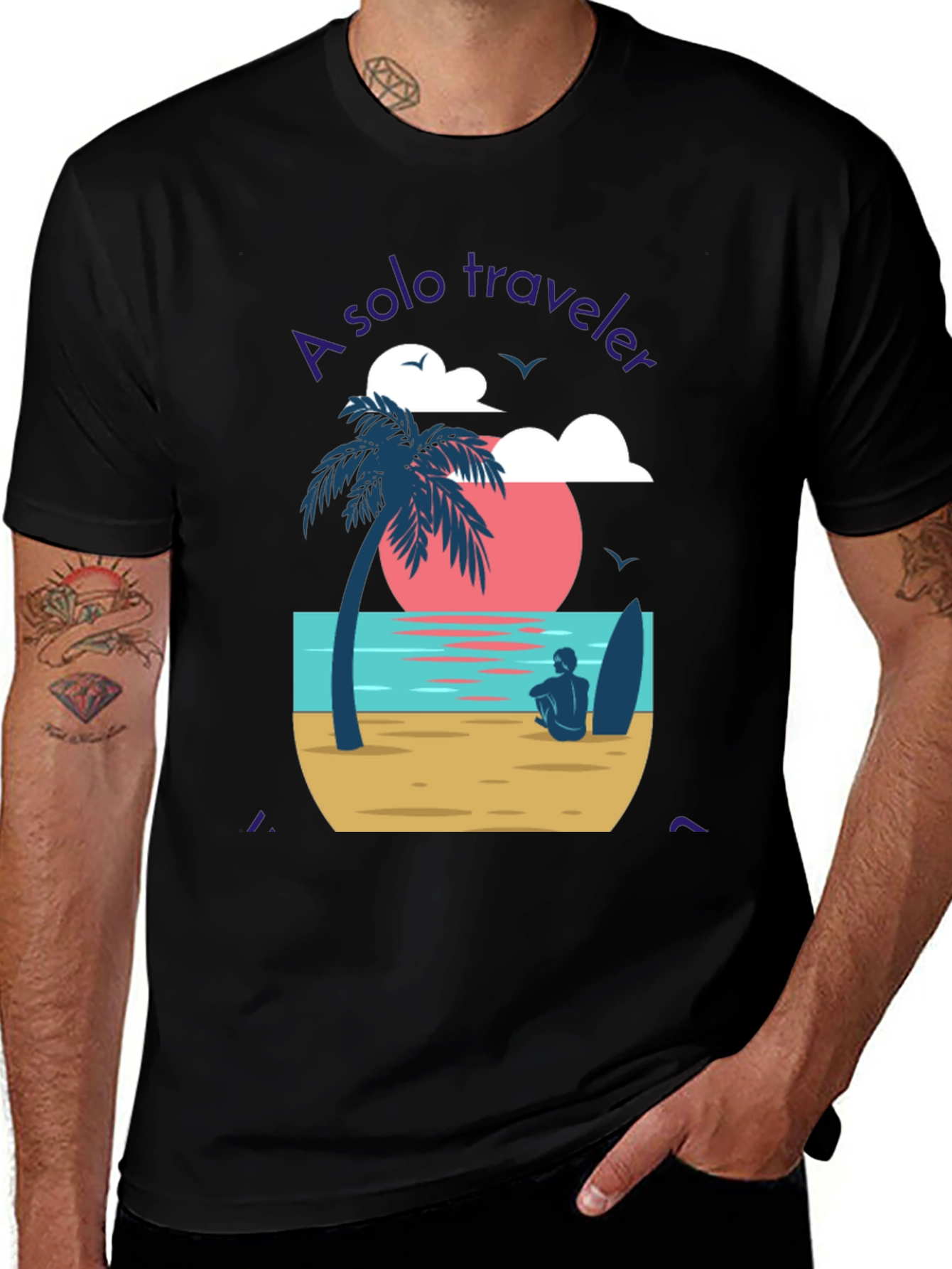 Solo Traveler Graphic Tee - Beach Vibes