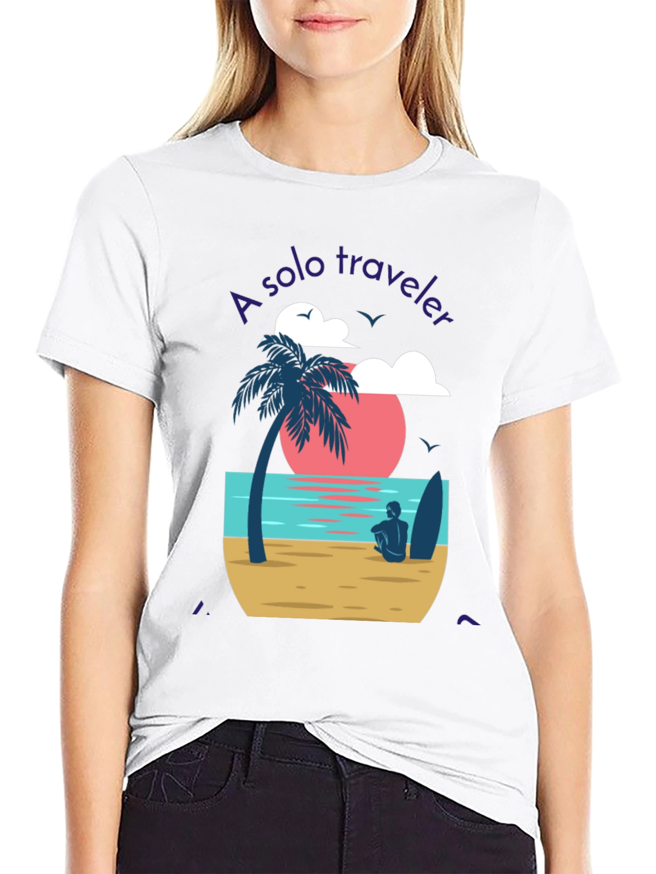 Solo Traveler Graphic Tee - Beach Vibes