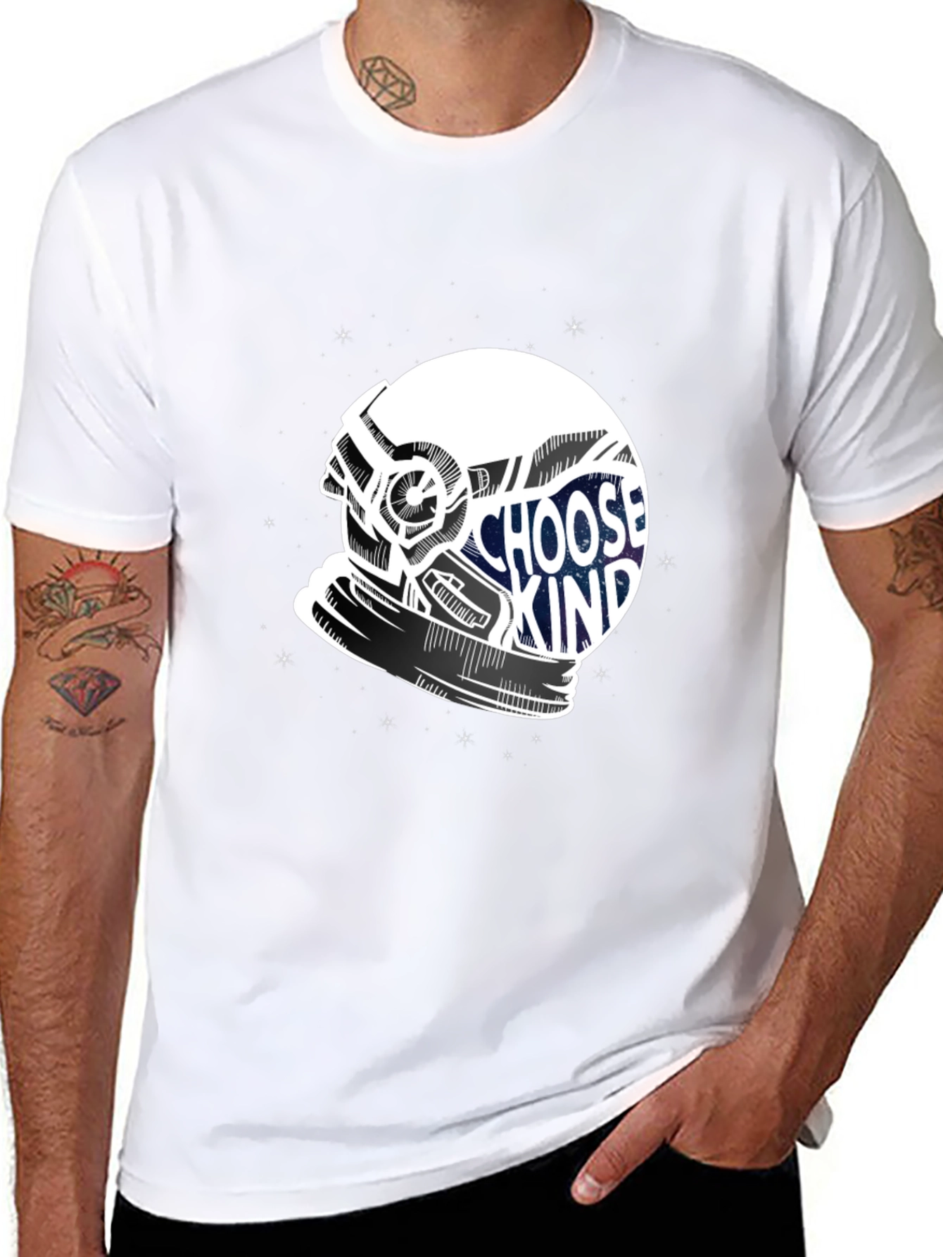 Choose Kind Helmet Graphic Tee - Soft Cotton Blend