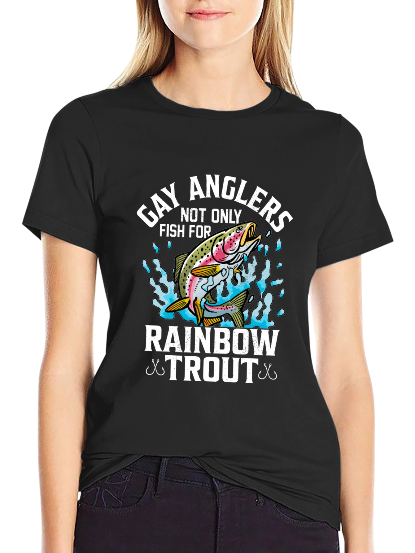 Gay Anglers Rainbow Trout Fishing T-Shirt