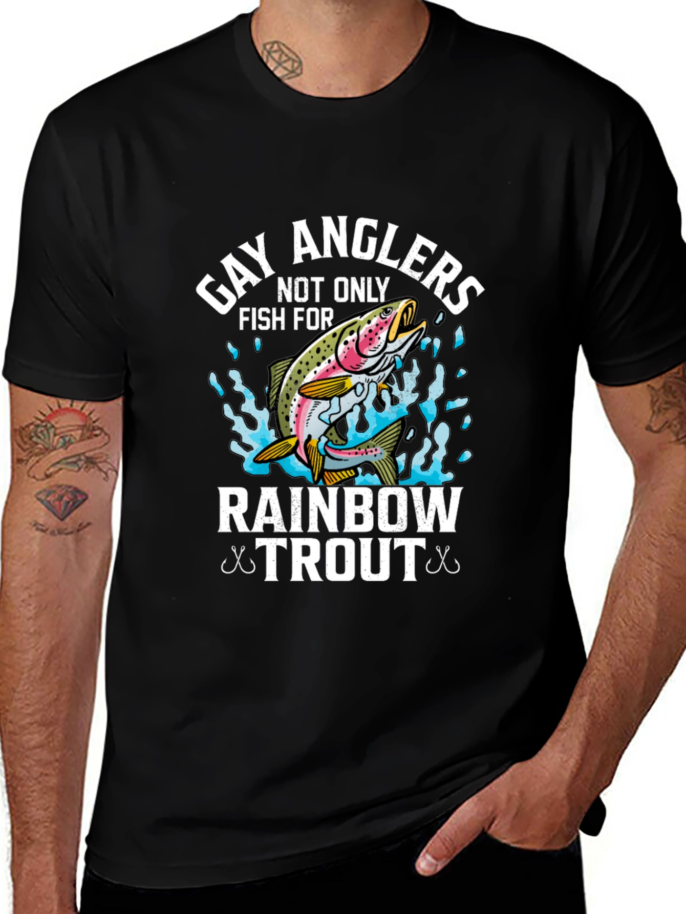 Gay Anglers Rainbow Trout Fishing T-Shirt