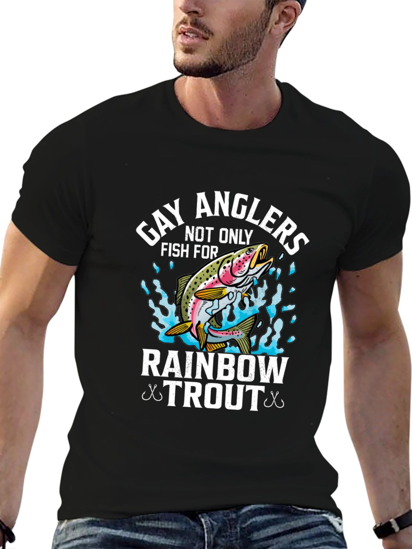 Gay Anglers Rainbow Trout Fishing T-Shirt