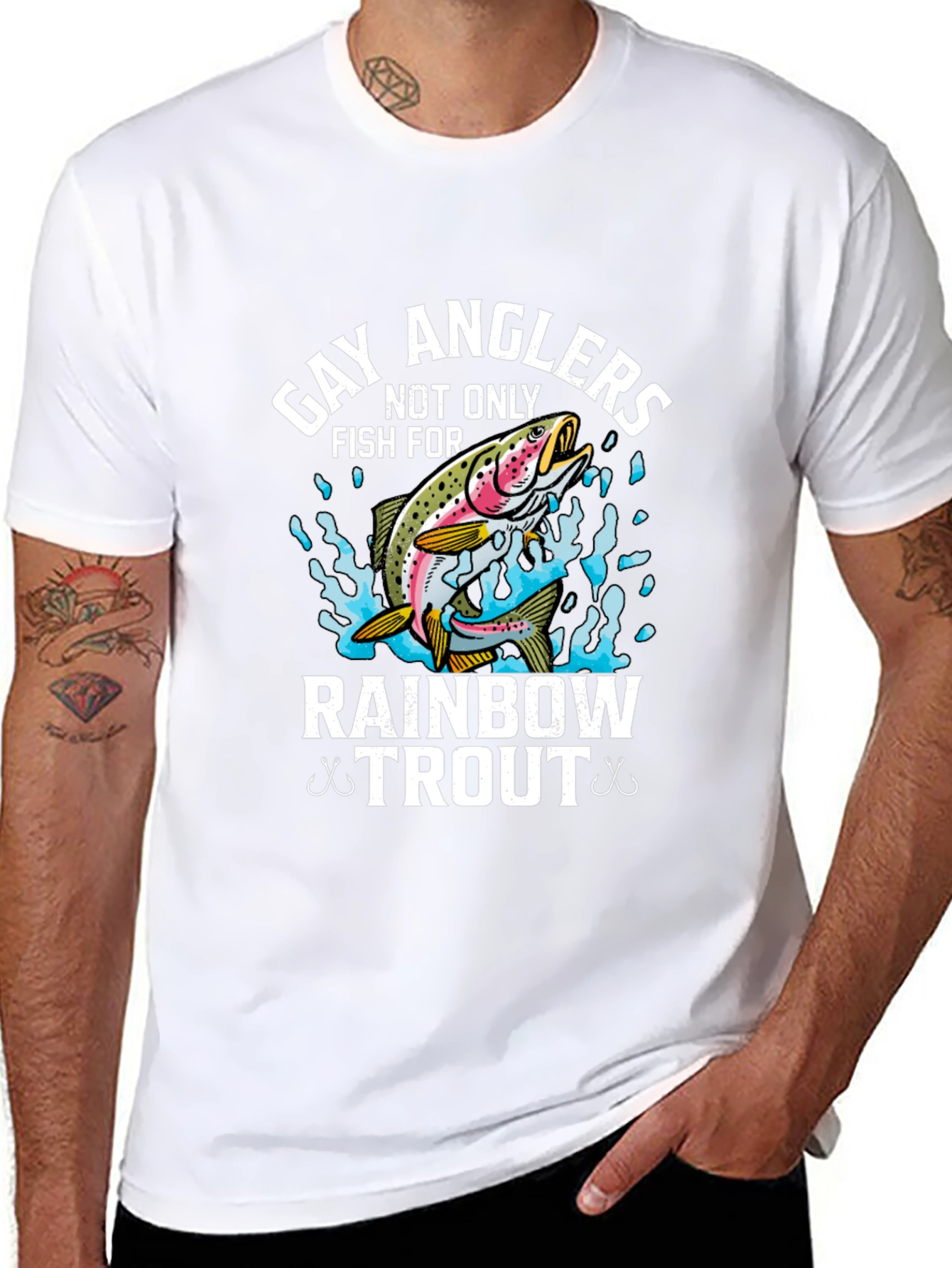 Gay Anglers Rainbow Trout Fishing T-Shirt