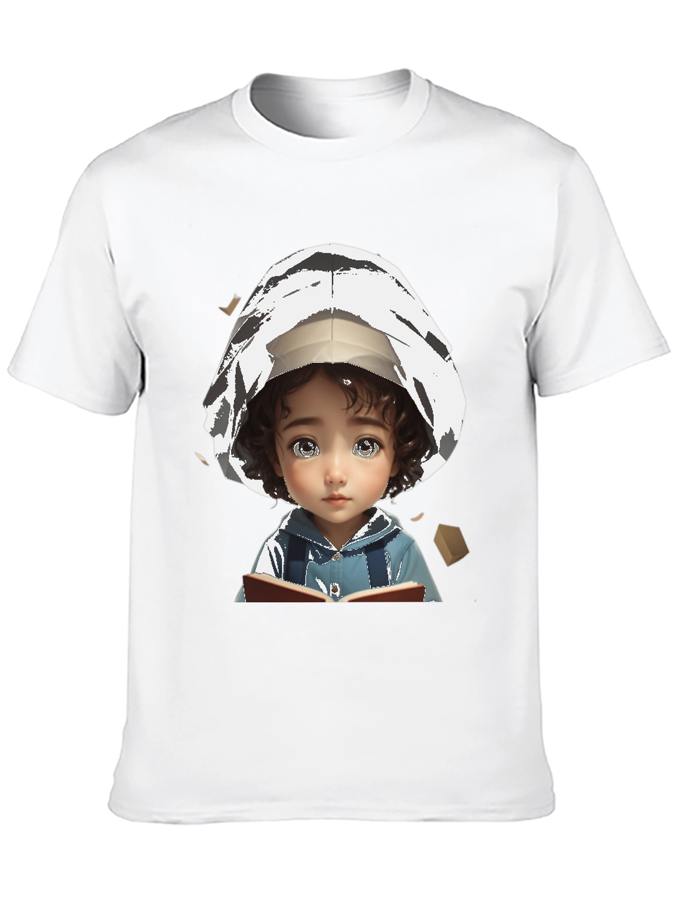 Whimsical Child Reading T-Shirt - Unique Graphic Tee