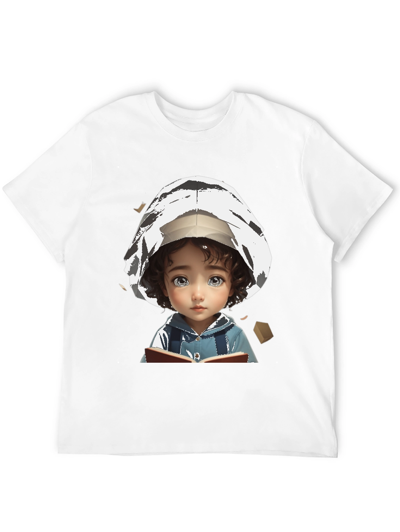 Whimsical Child Reading T-Shirt - Unique Graphic Tee