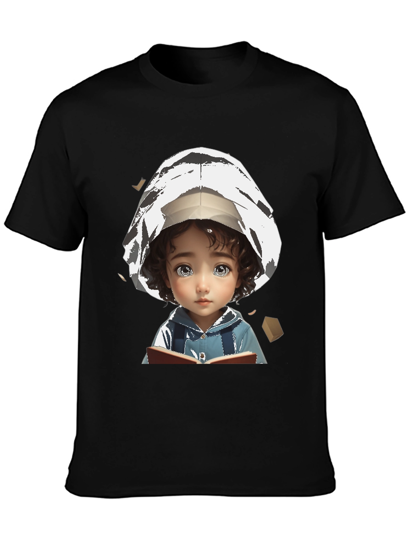 Whimsical Child Reading T-Shirt - Unique Graphic Tee