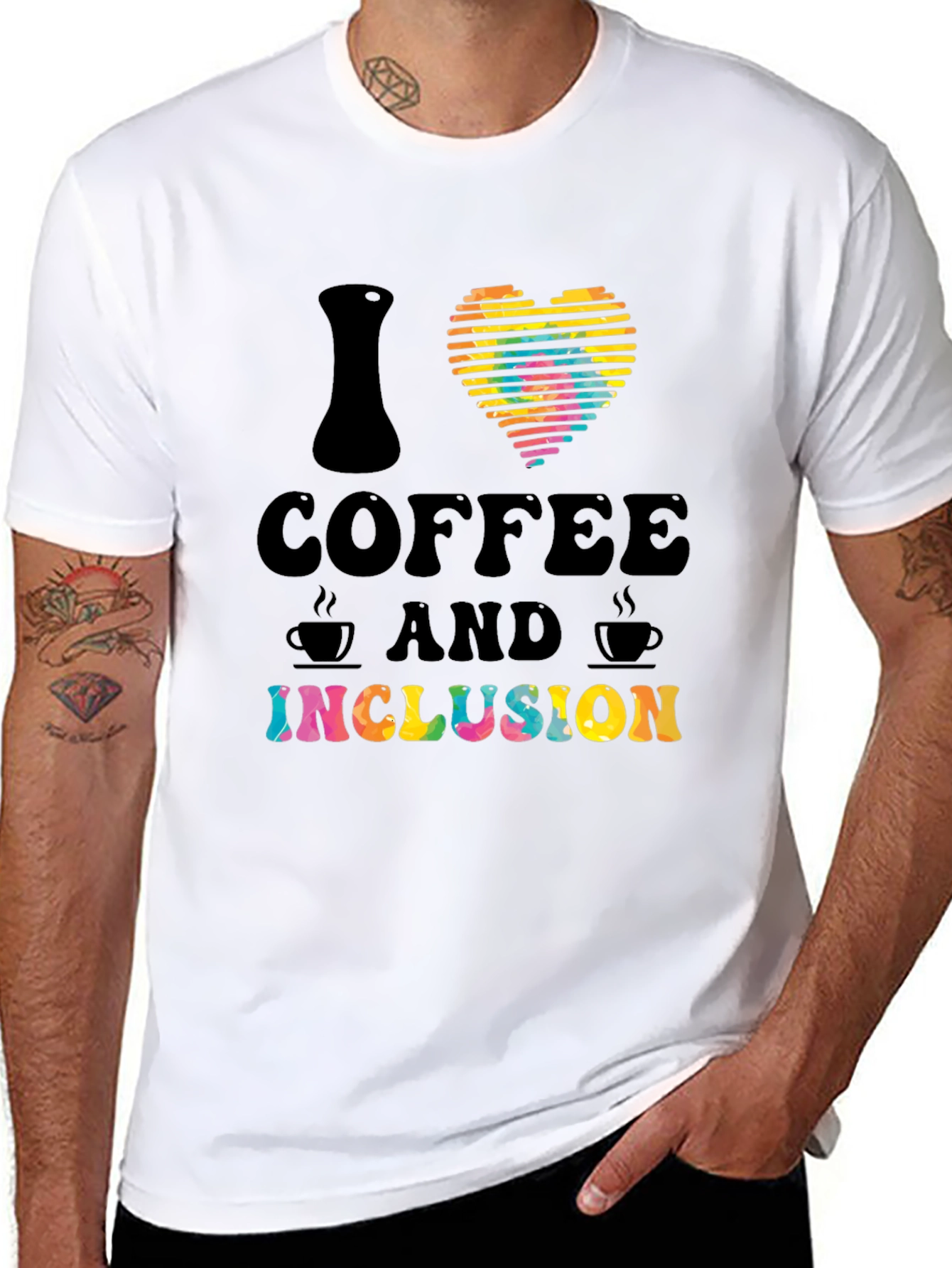 I Heart Coffee and Inclusion T-Shirt