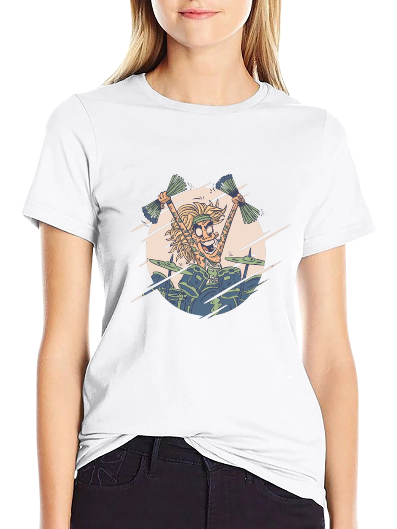 Cartoon Drummer Graphic Tee