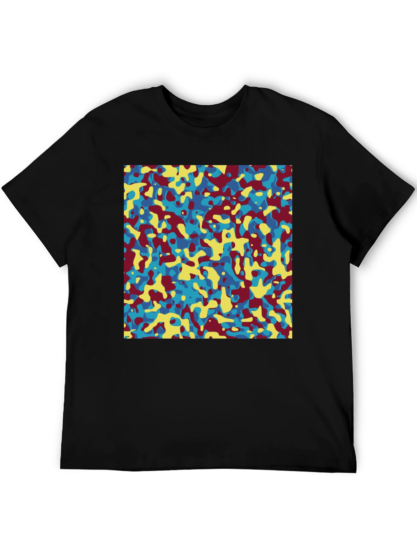 Abstract Camo Print Crew Neck T-Shirt