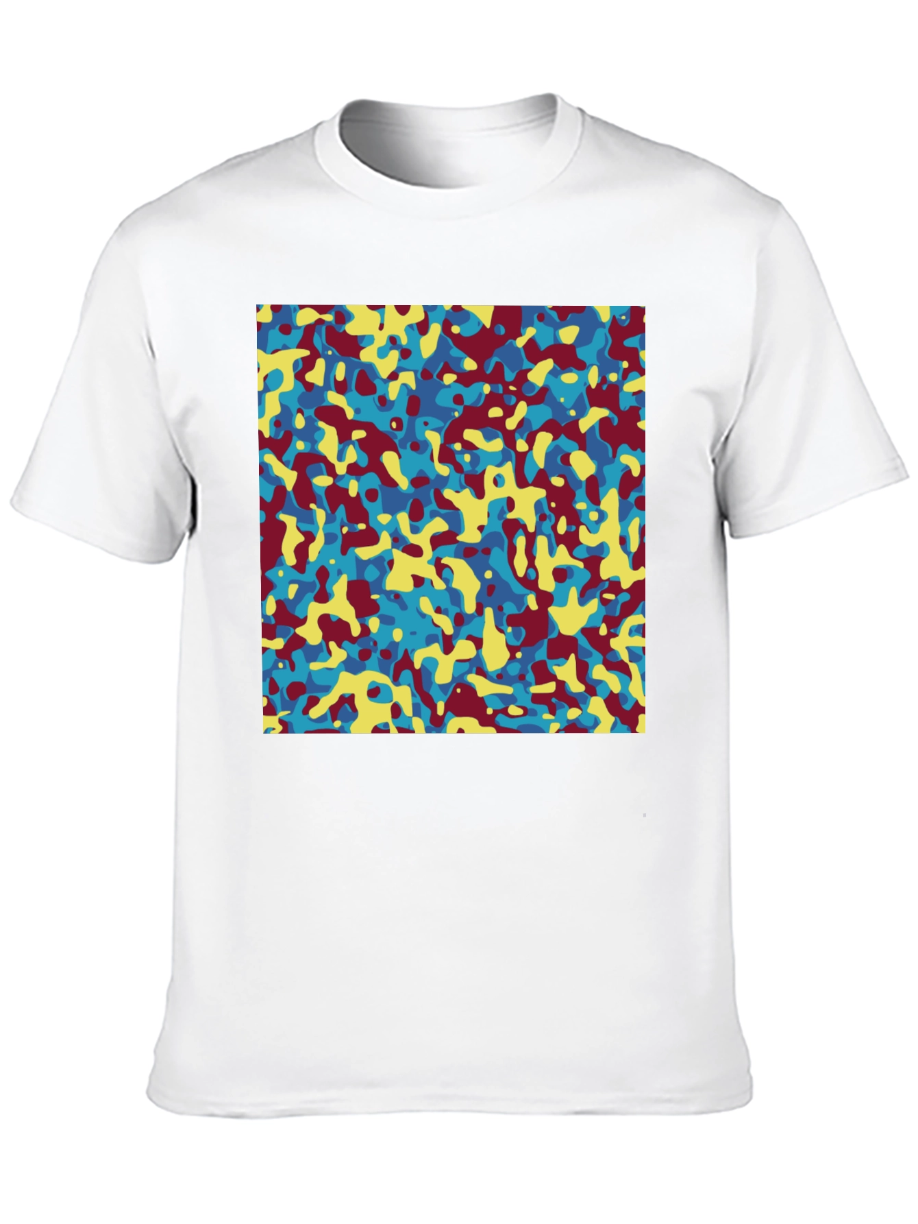 Abstract Camo Print Crew Neck T-Shirt