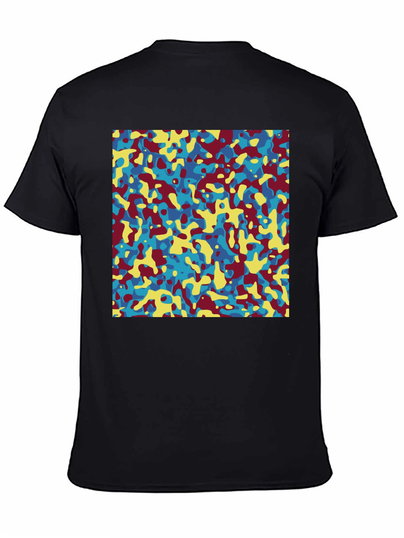Abstract Camo Print Crew Neck T-Shirt