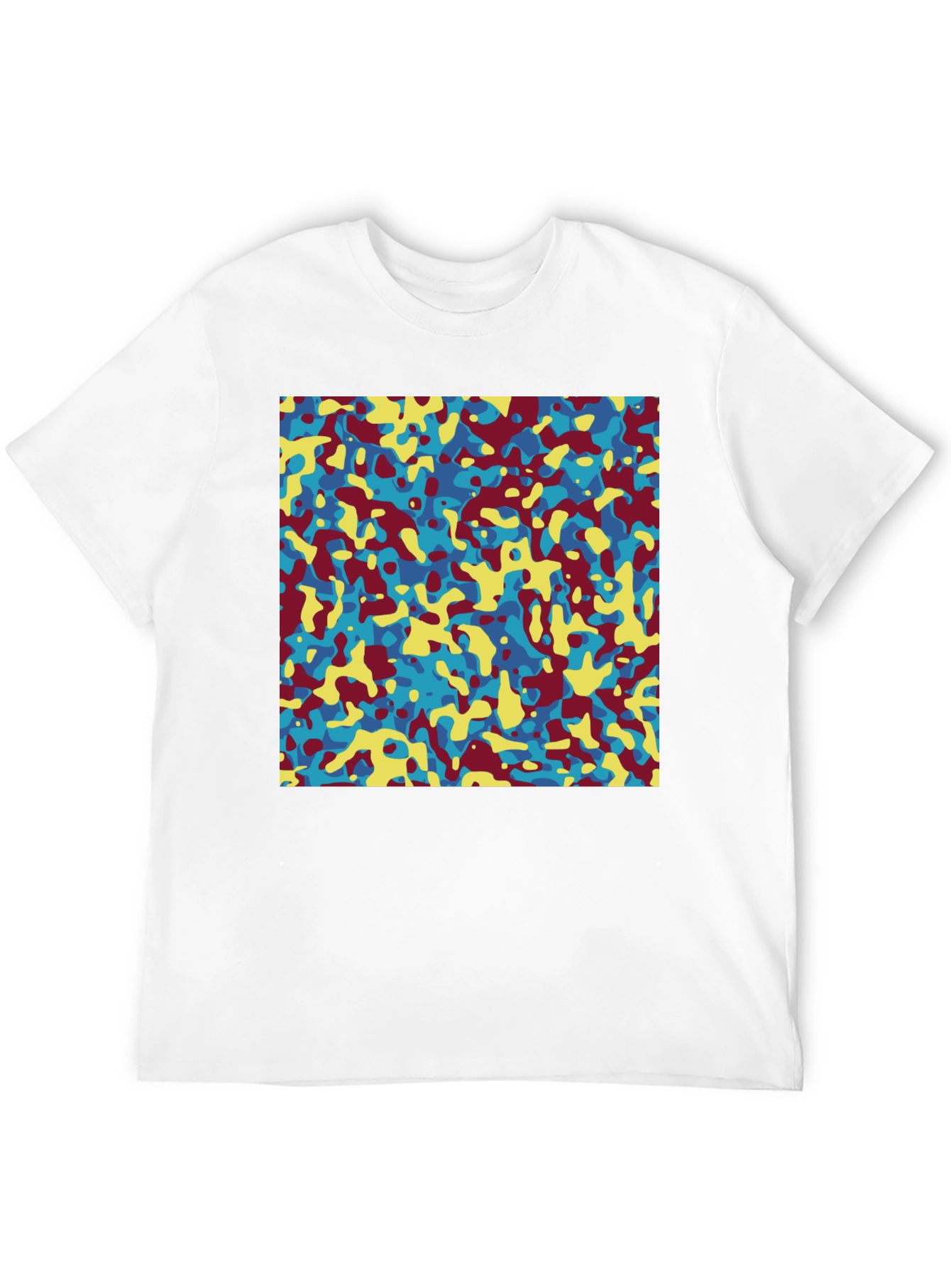 Abstract Camo Print Crew Neck T-Shirt