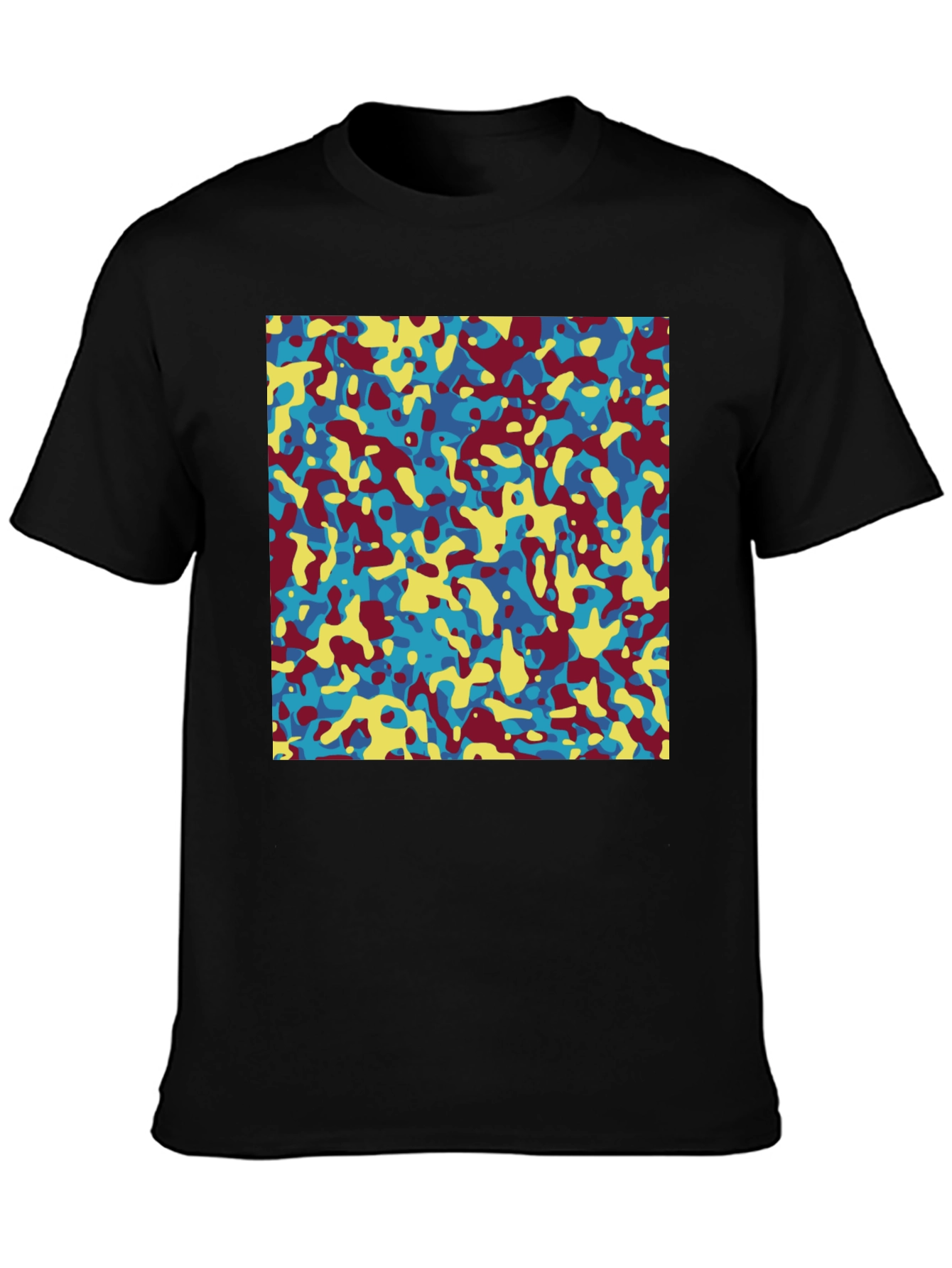 Abstract Camo Print Crew Neck T-Shirt