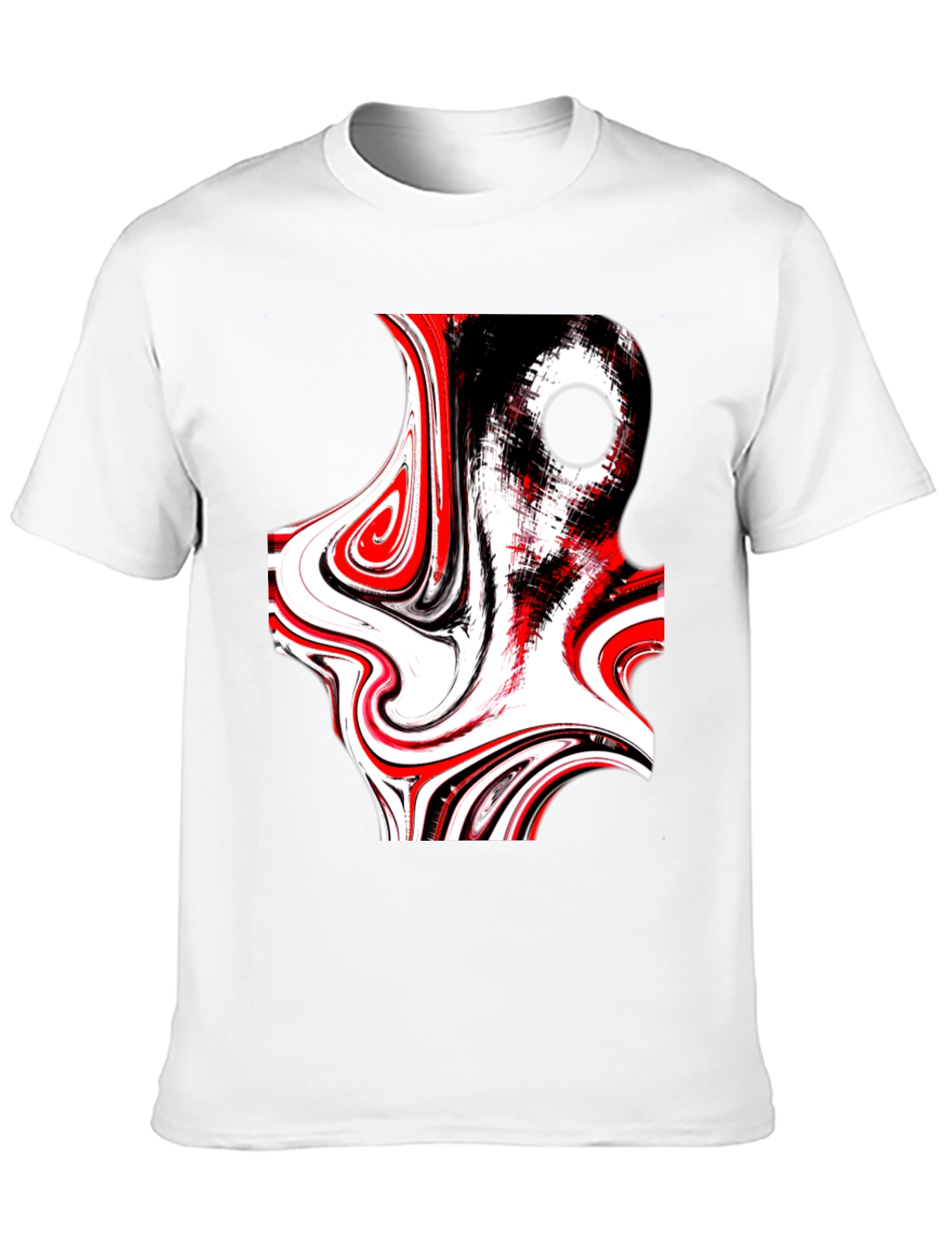 Abstract Swirl Graphic Tee - Black