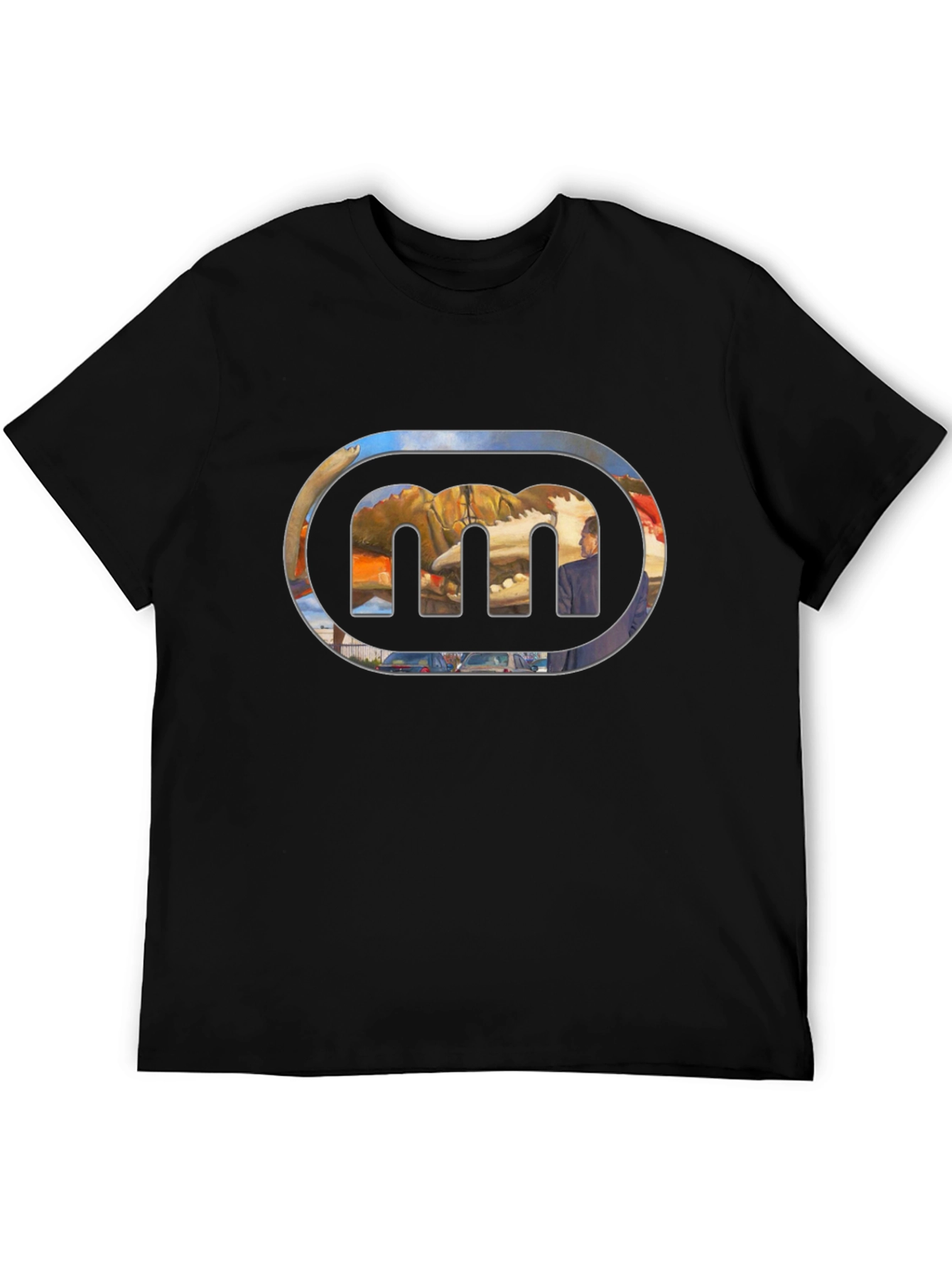 Black Graphic Tee with Unique Logo