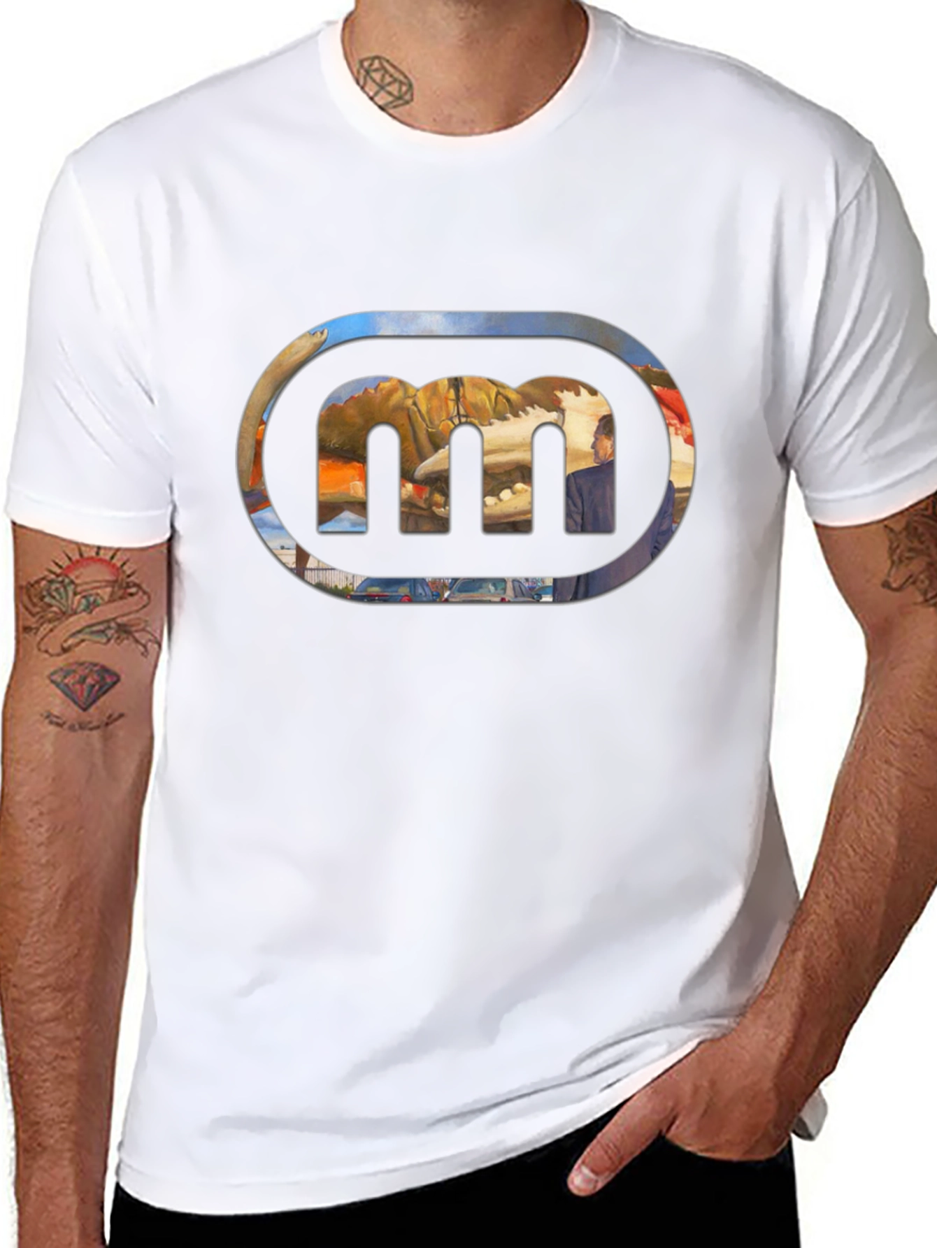 Black Graphic Tee with Unique Logo