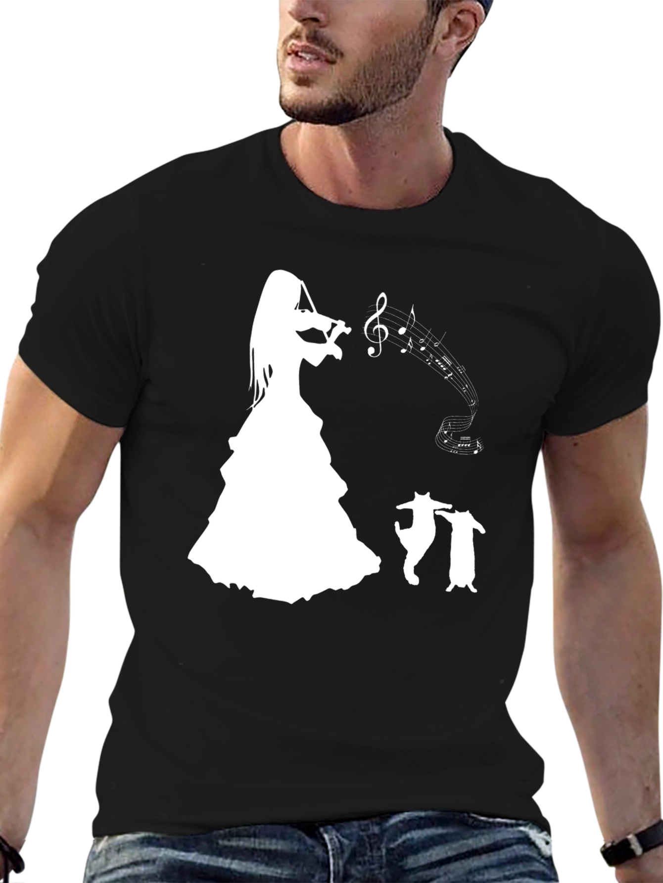 Musical Cat T-Shirt - Violin Player Tee