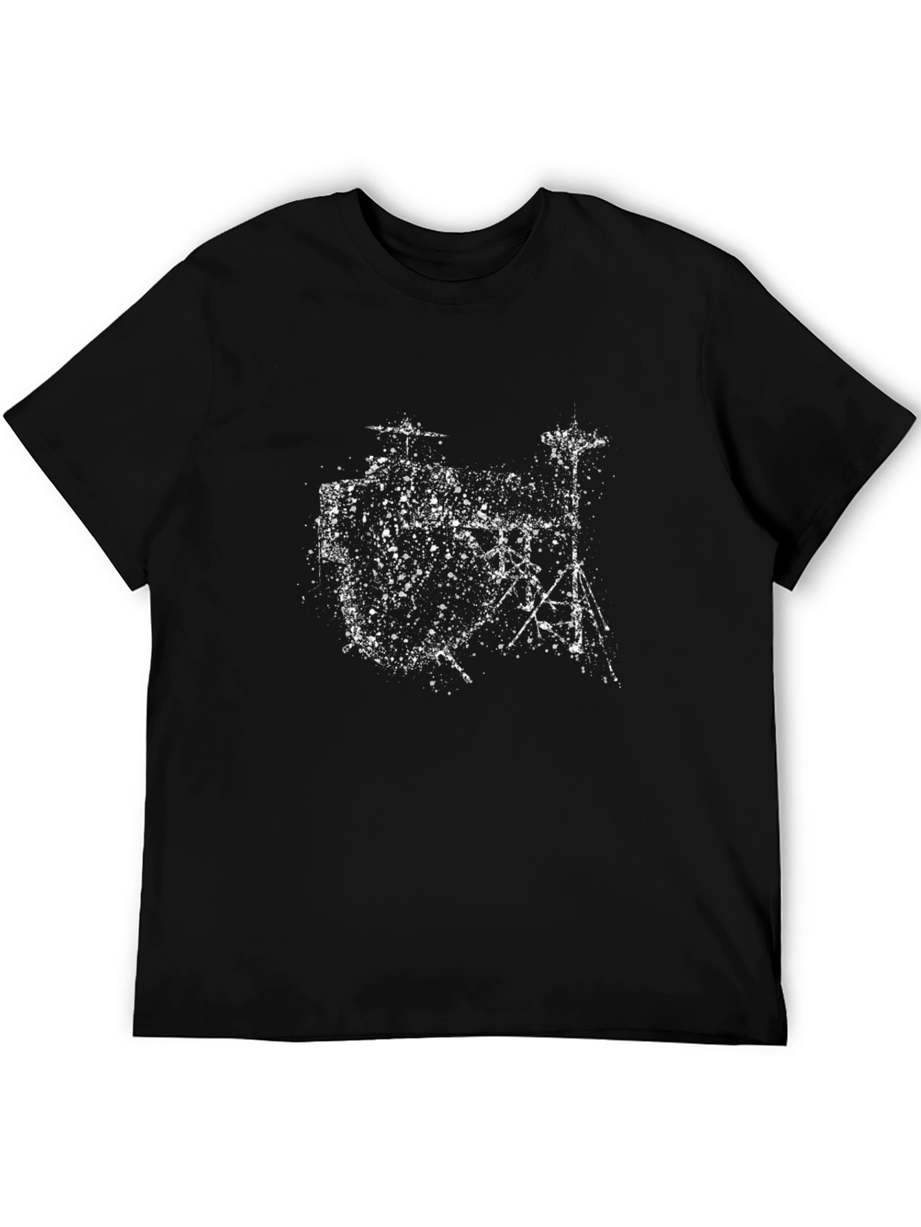 Abstract Drum Kit Graphic Tee - Mens Black T-Shirt