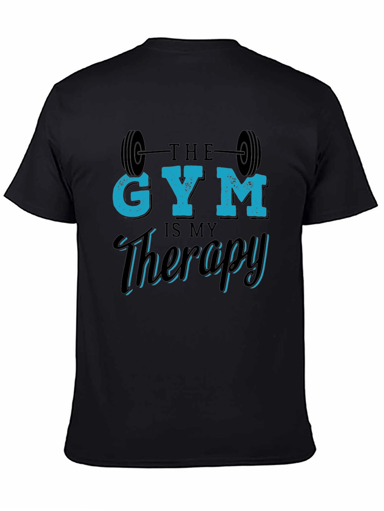 Gym is My Therapy Black T-Shirt