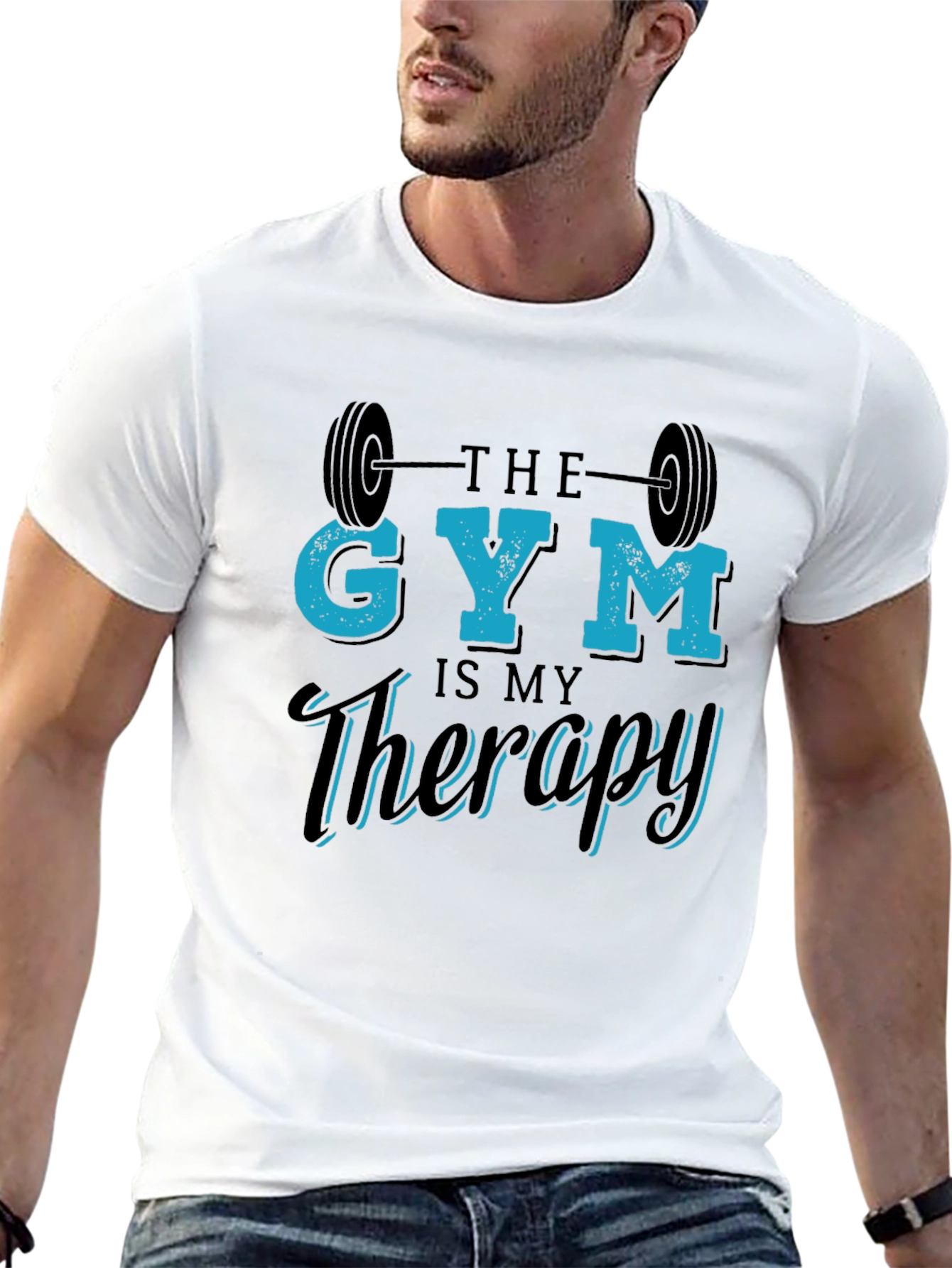 Gym is My Therapy Black T-Shirt