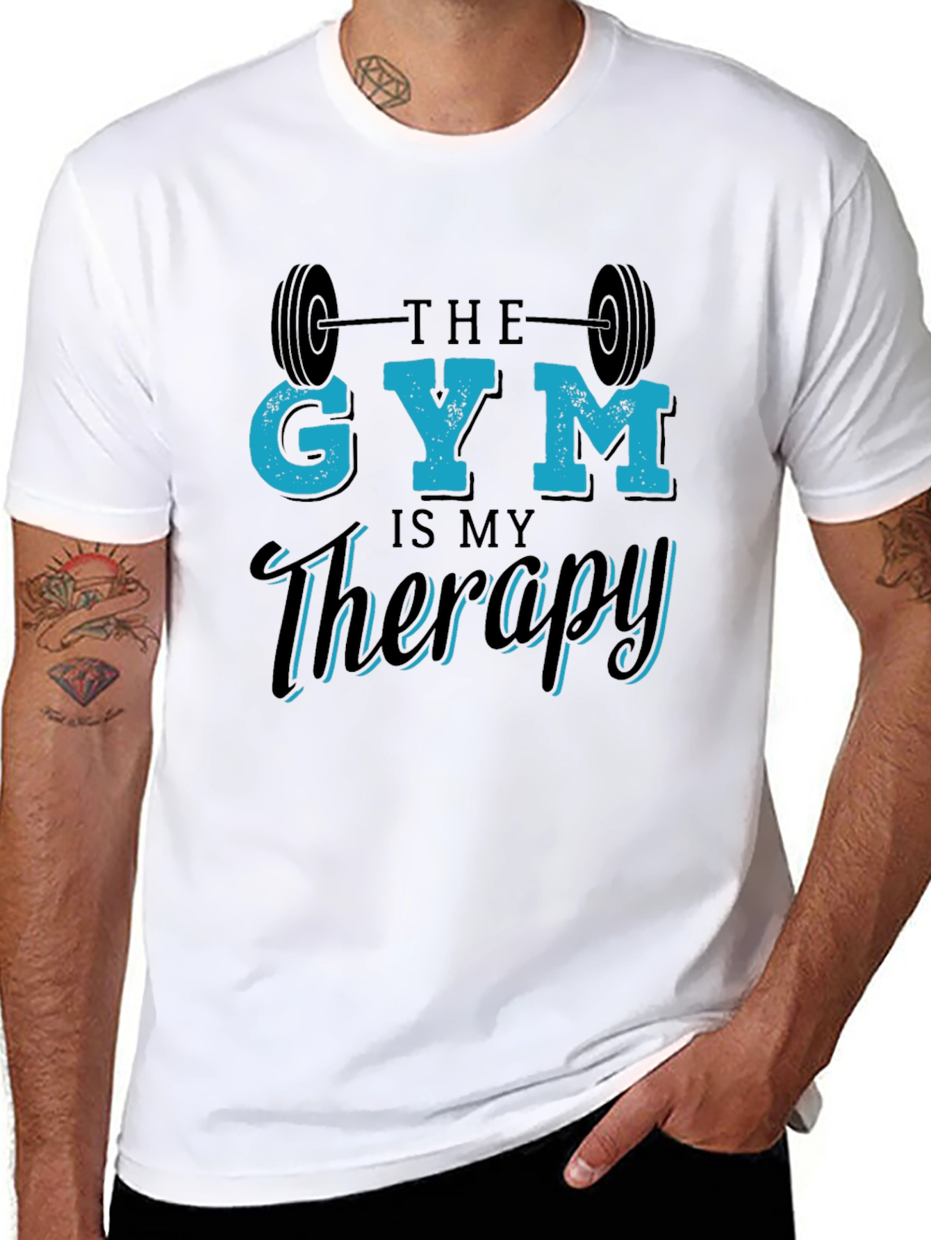 Gym is My Therapy Black T-Shirt