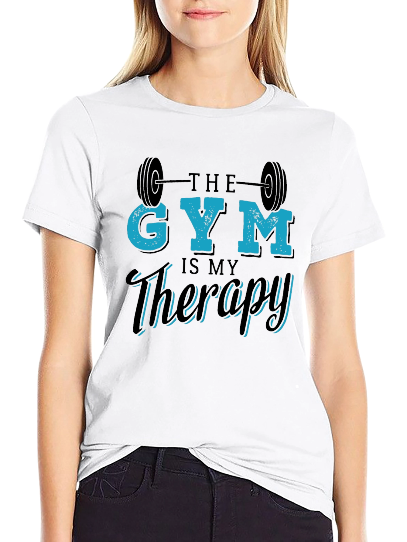 Gym is My Therapy Black T-Shirt