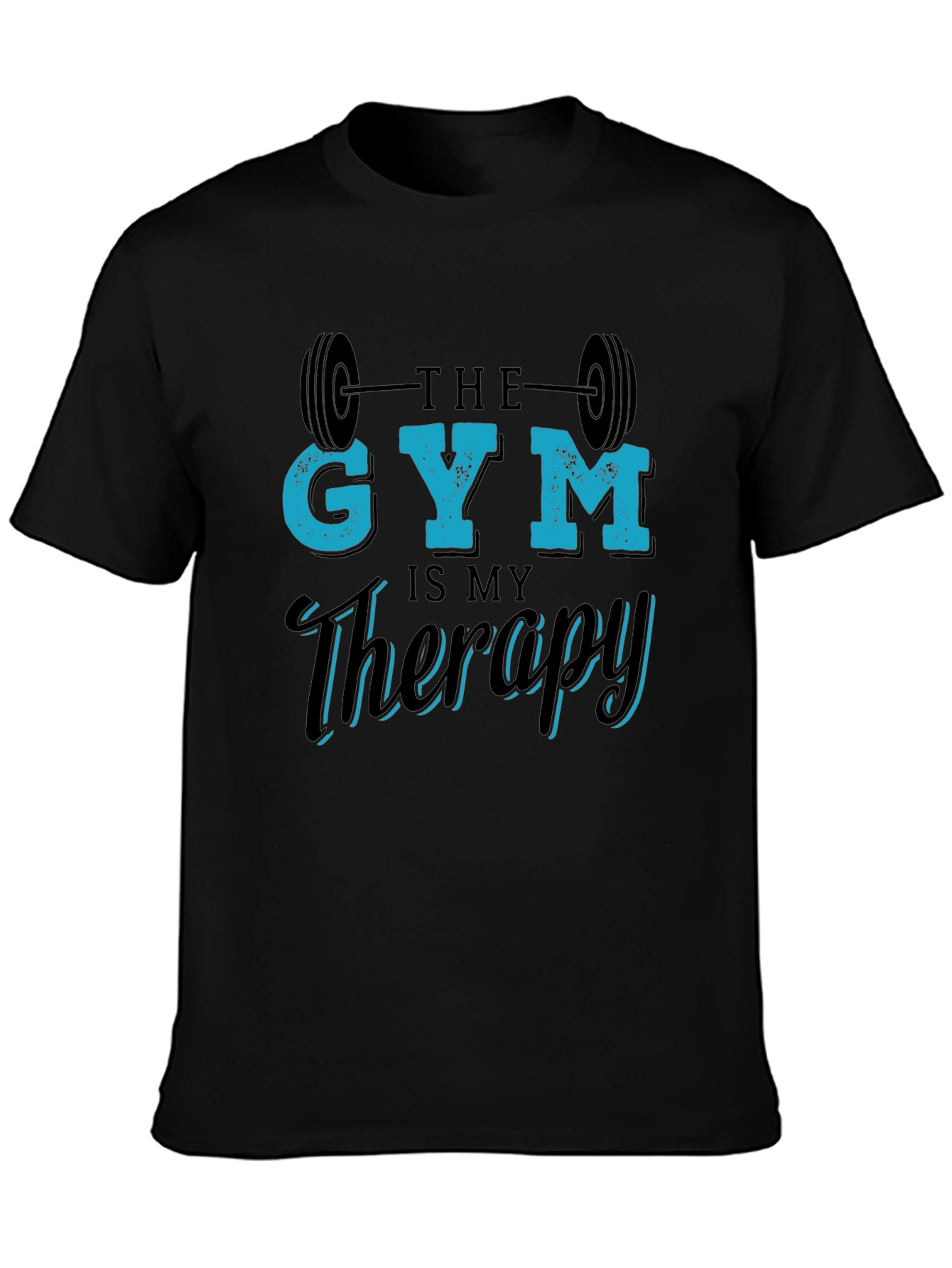Gym is My Therapy Black T-Shirt