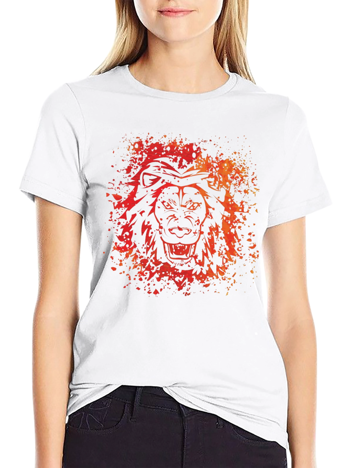 Lion Graphic Print T-Shirt - Bold Design Soft Fabric