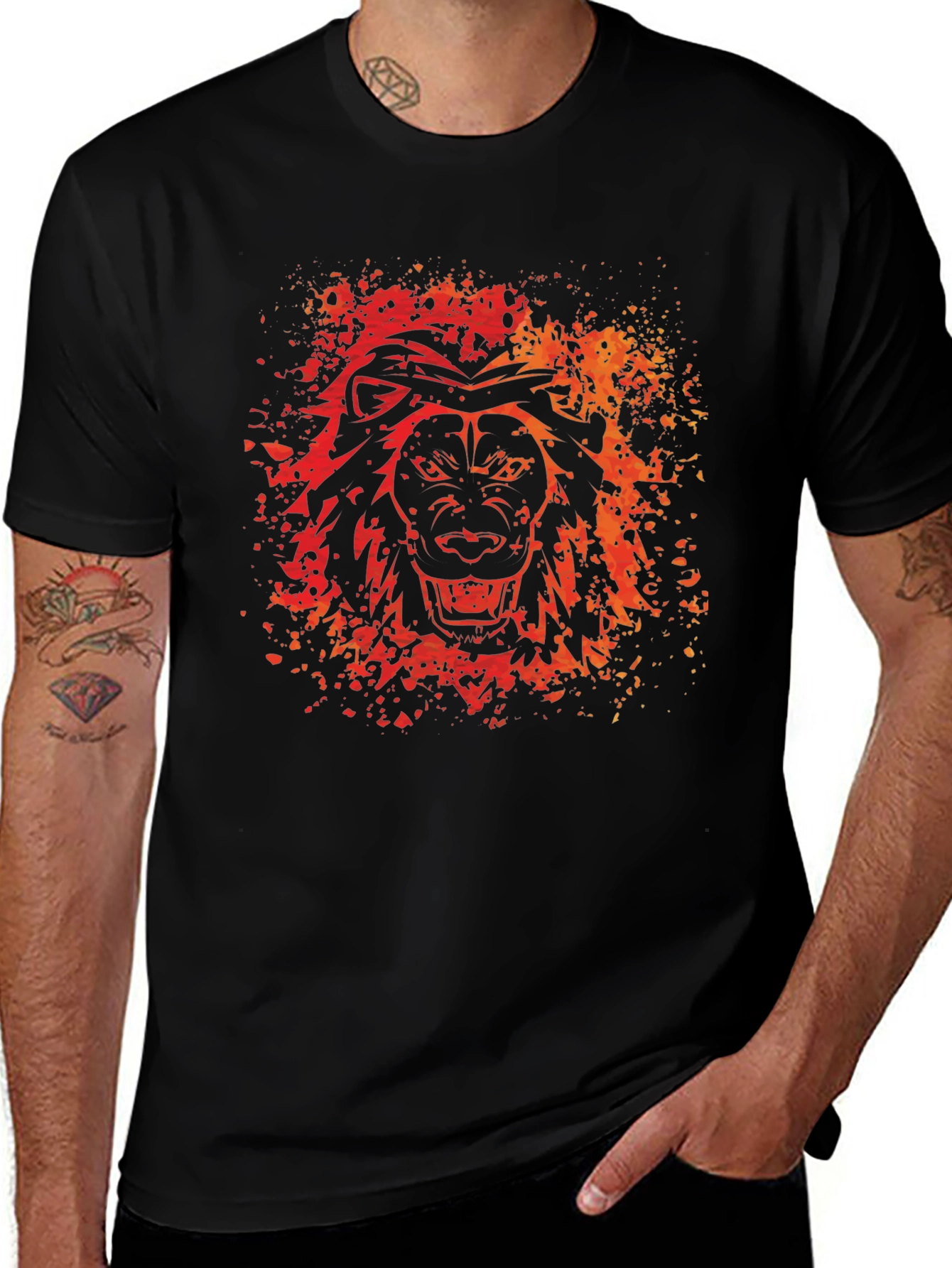 Lion Graphic Print T-Shirt - Bold Design Soft Fabric