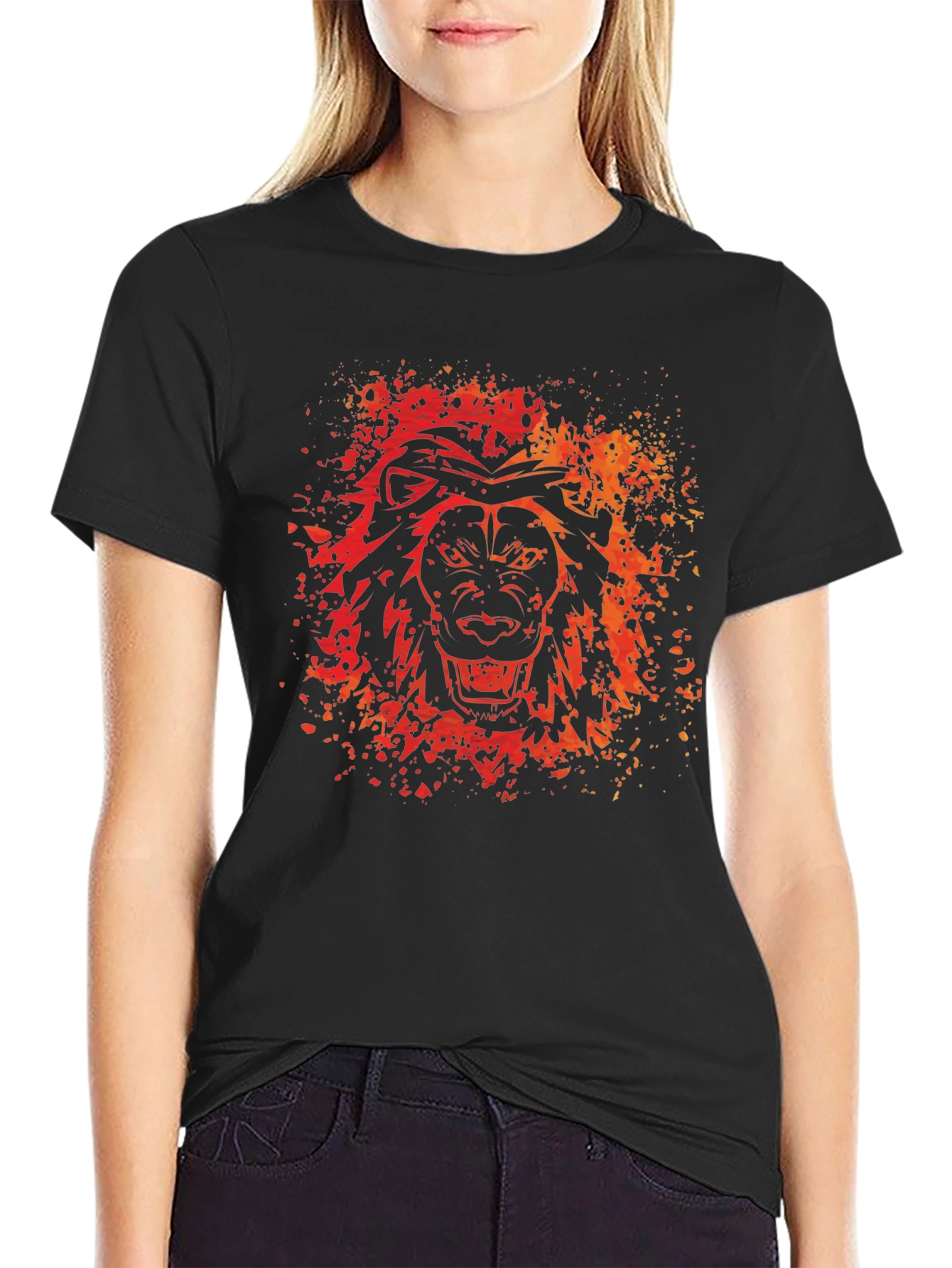 Lion Graphic Print T-Shirt - Bold Design Soft Fabric