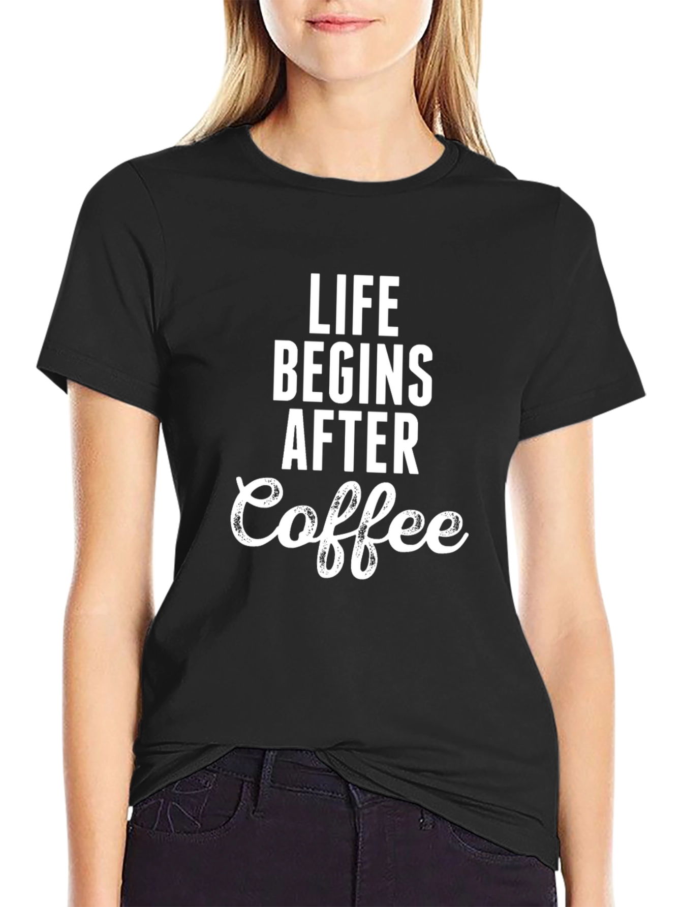 Life Begins After Coffee T-Shirt Funny Graphic Tee