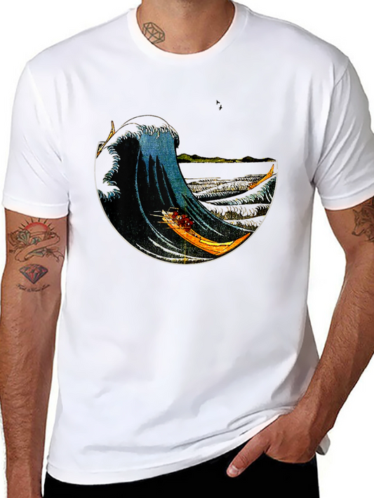Great Wave Graphic Tee - Artistic Ocean Print