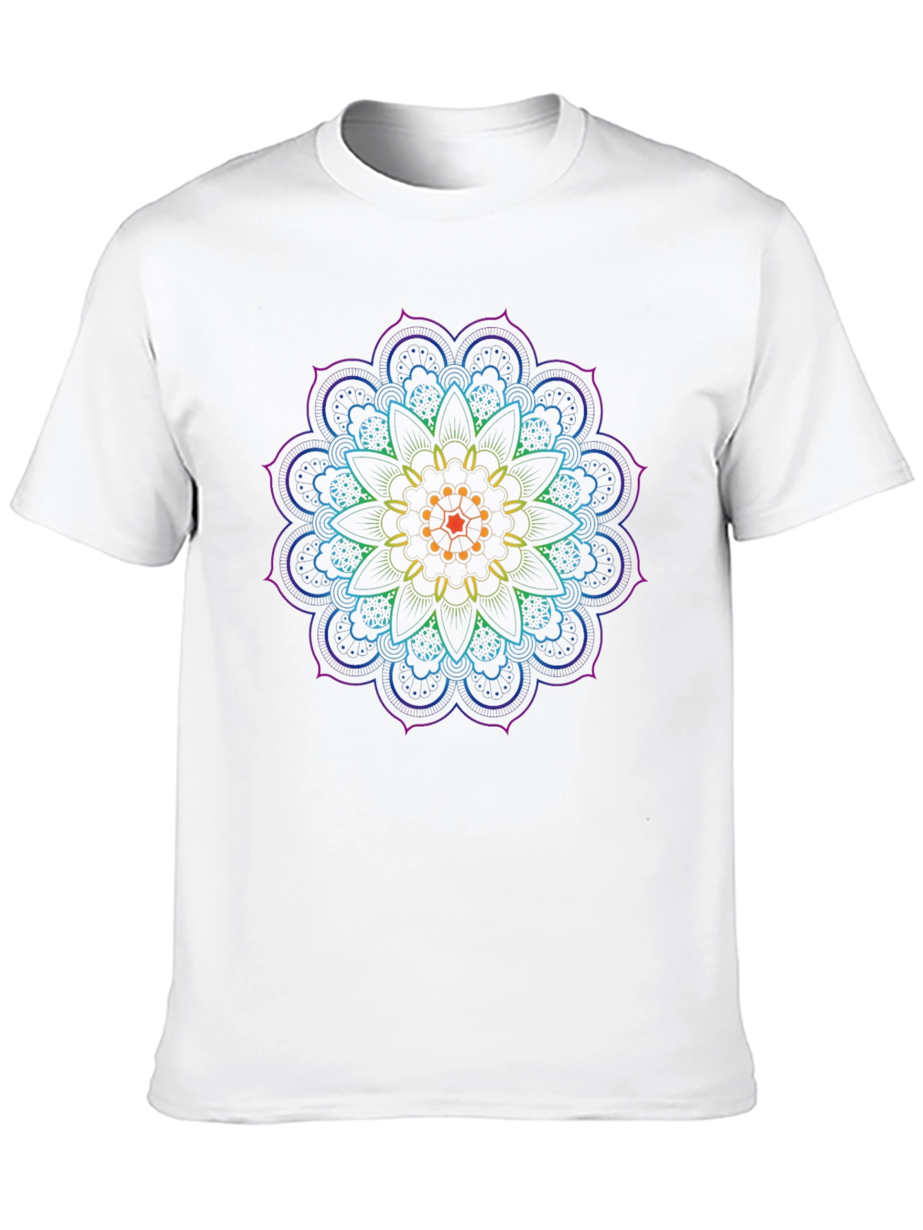Rainbow Mandala Graphic Black T-Shirt