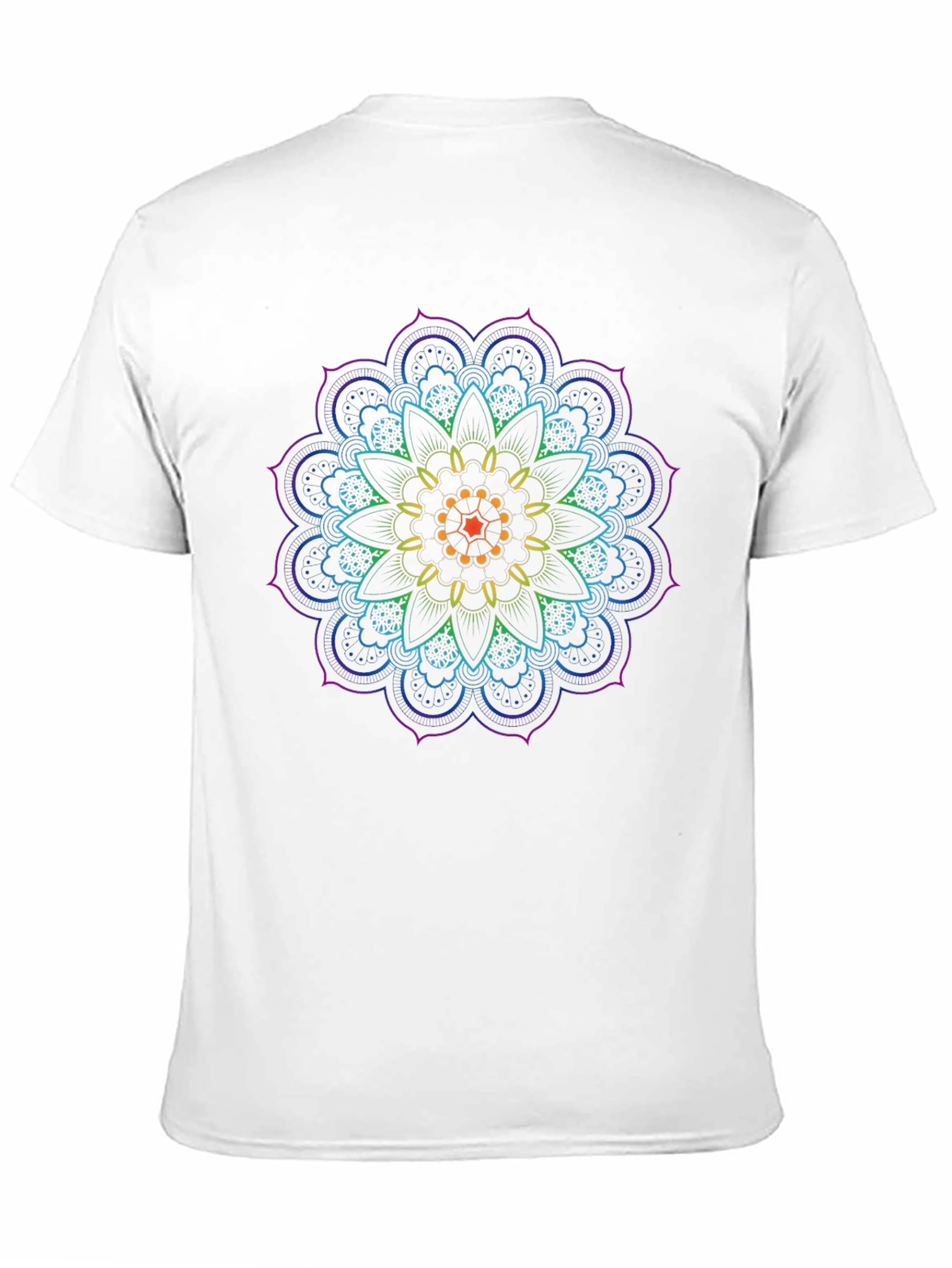 Rainbow Mandala Graphic Black T-Shirt