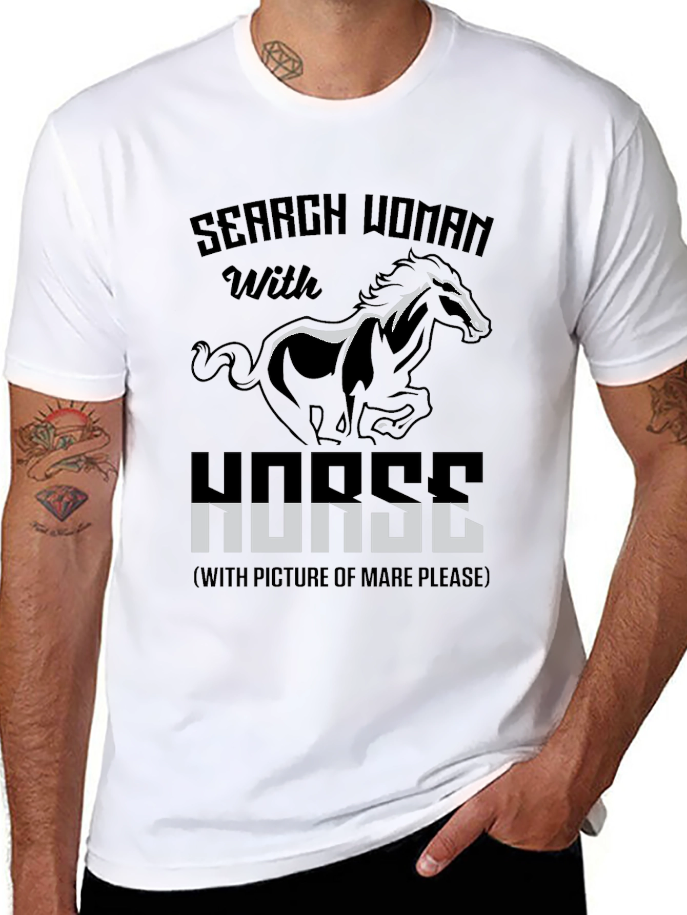 Search Woman With Horse Graphic Tee