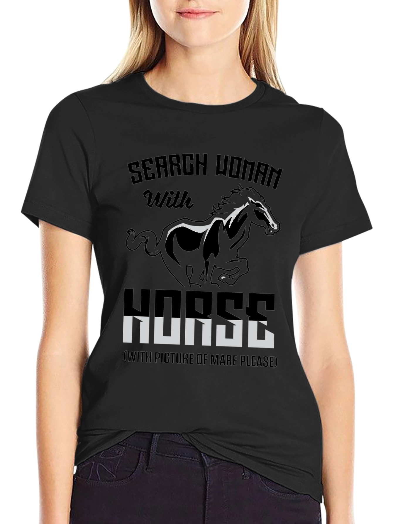 Search Woman With Horse Graphic Tee