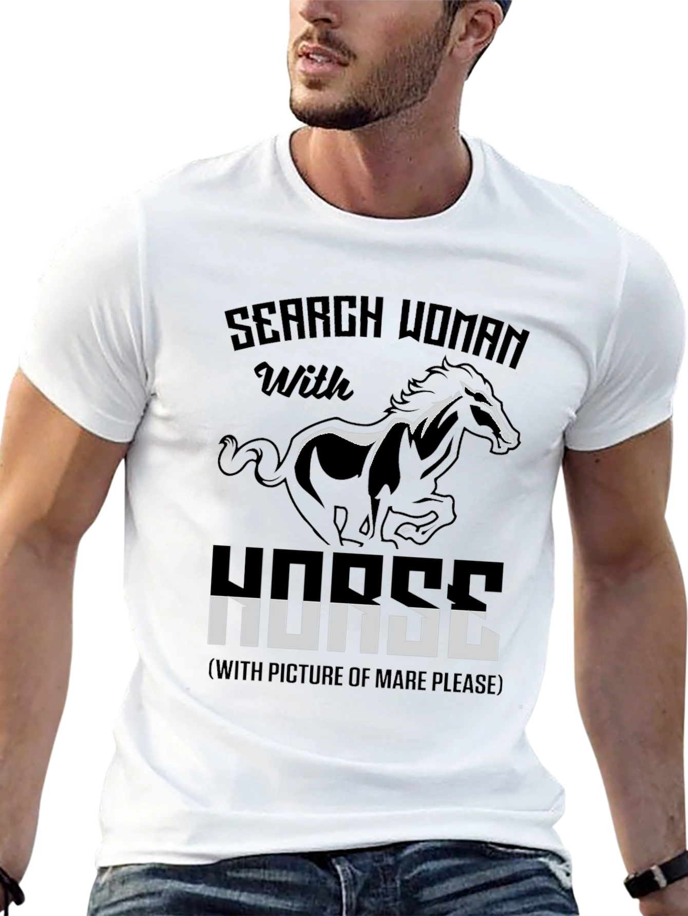 Search Woman With Horse Graphic Tee
