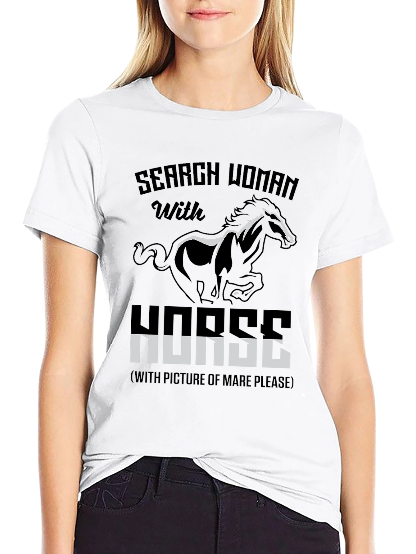 Search Woman With Horse Graphic Tee