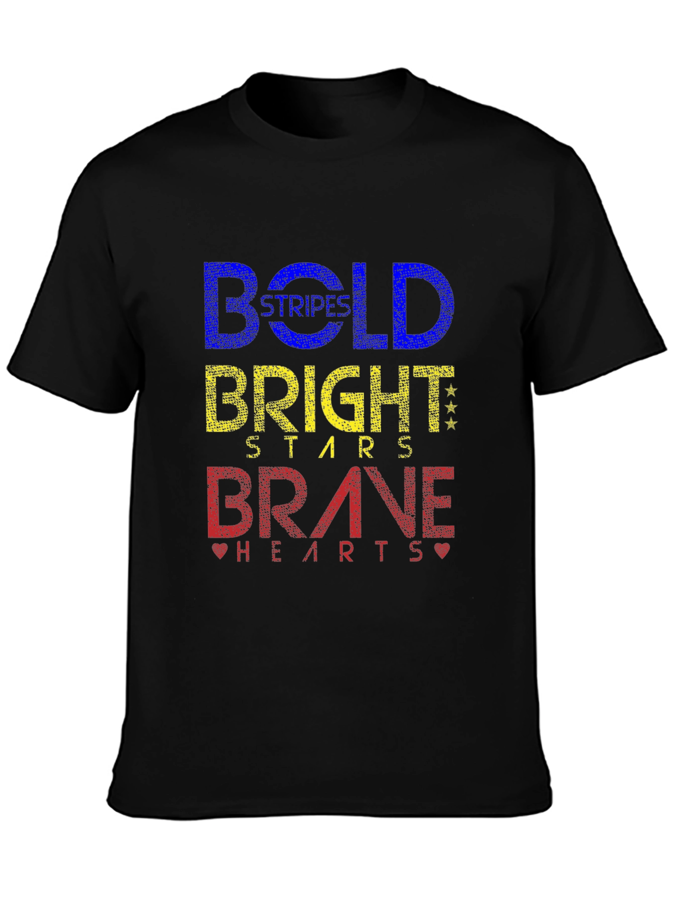 Bold Stripes Bright Stars Brave Hearts Graphic Tee
