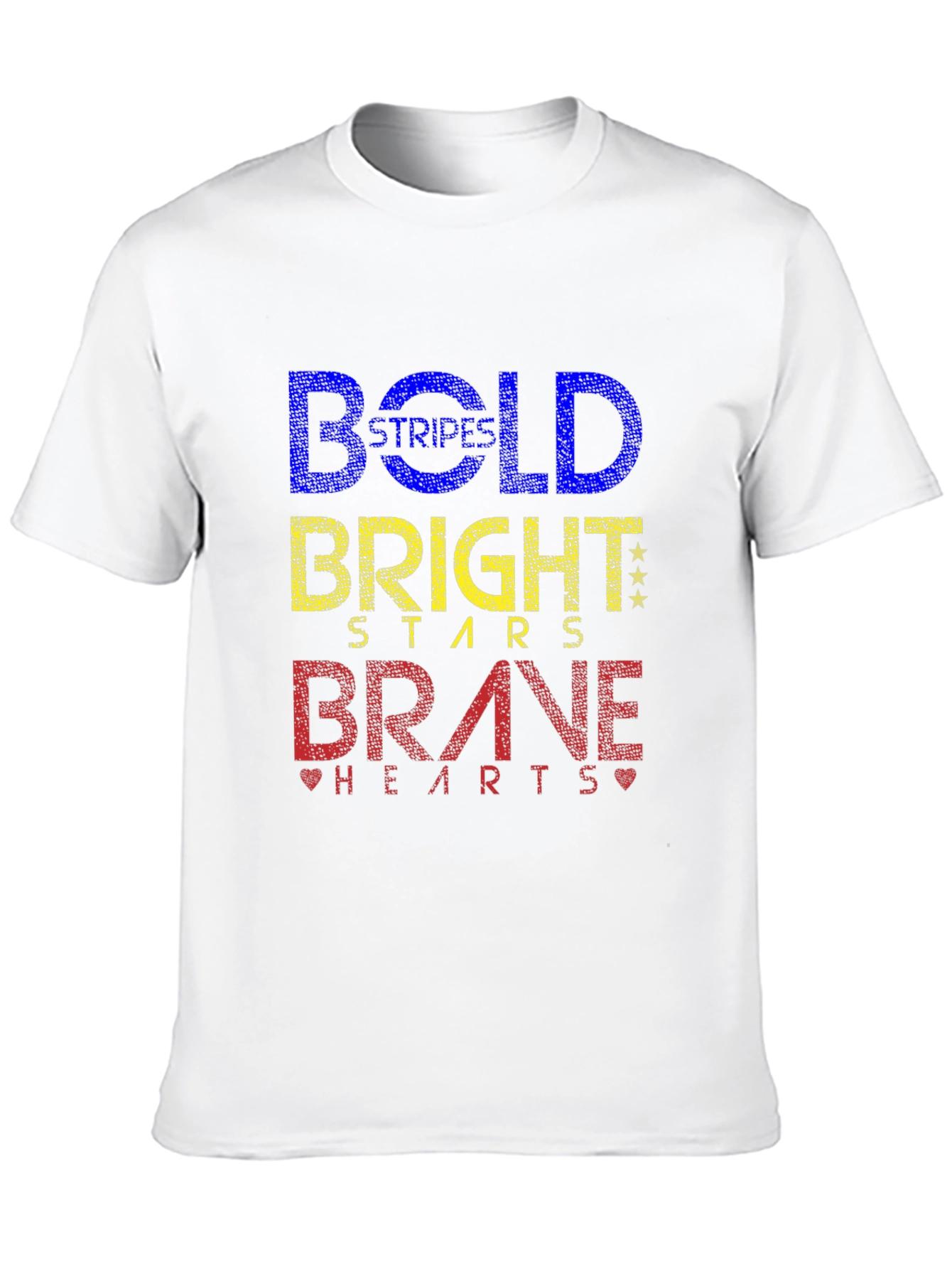 Bold Stripes Bright Stars Brave Hearts Graphic Tee