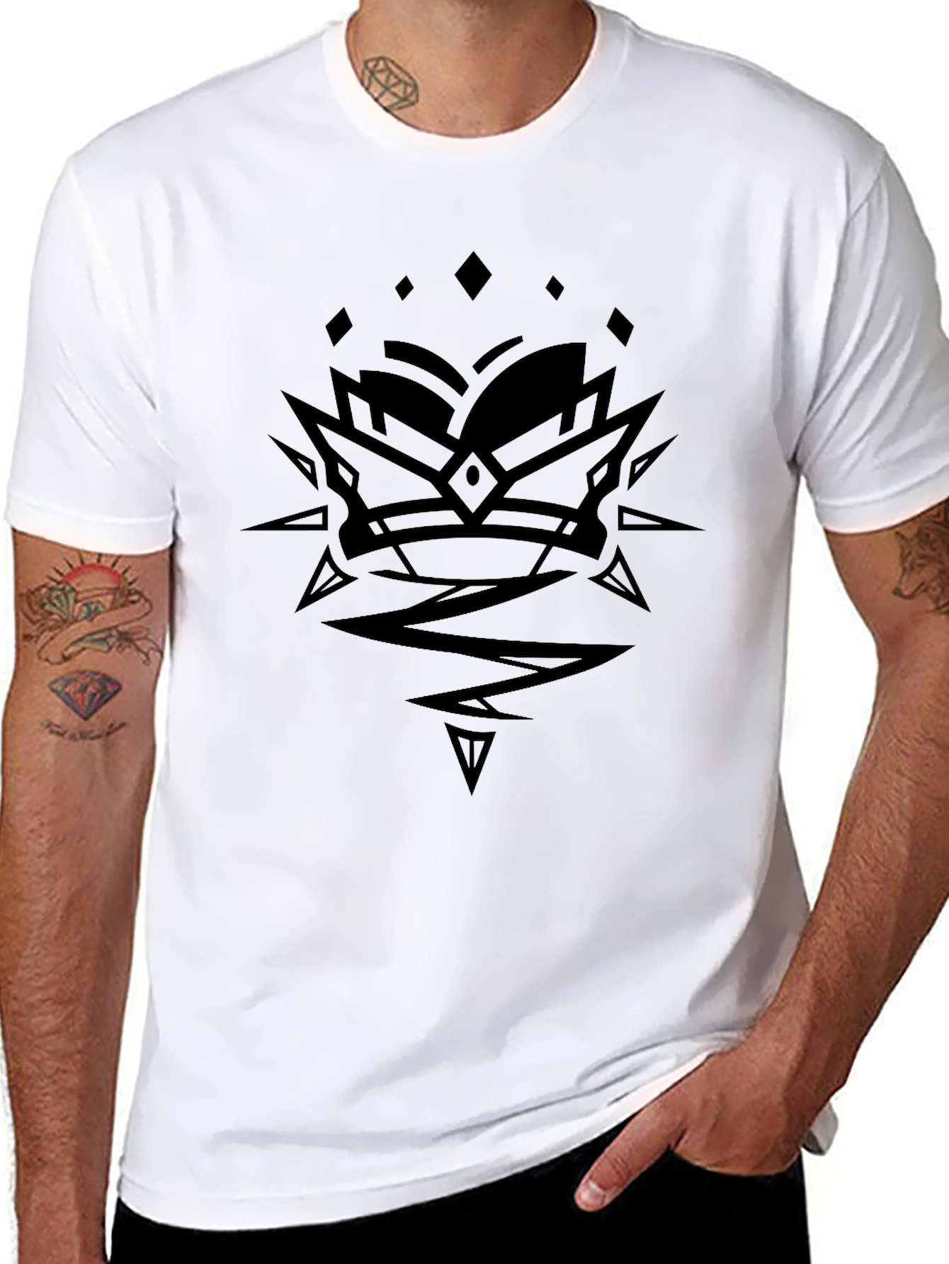 Edgy Graphic Print Black T-Shirt