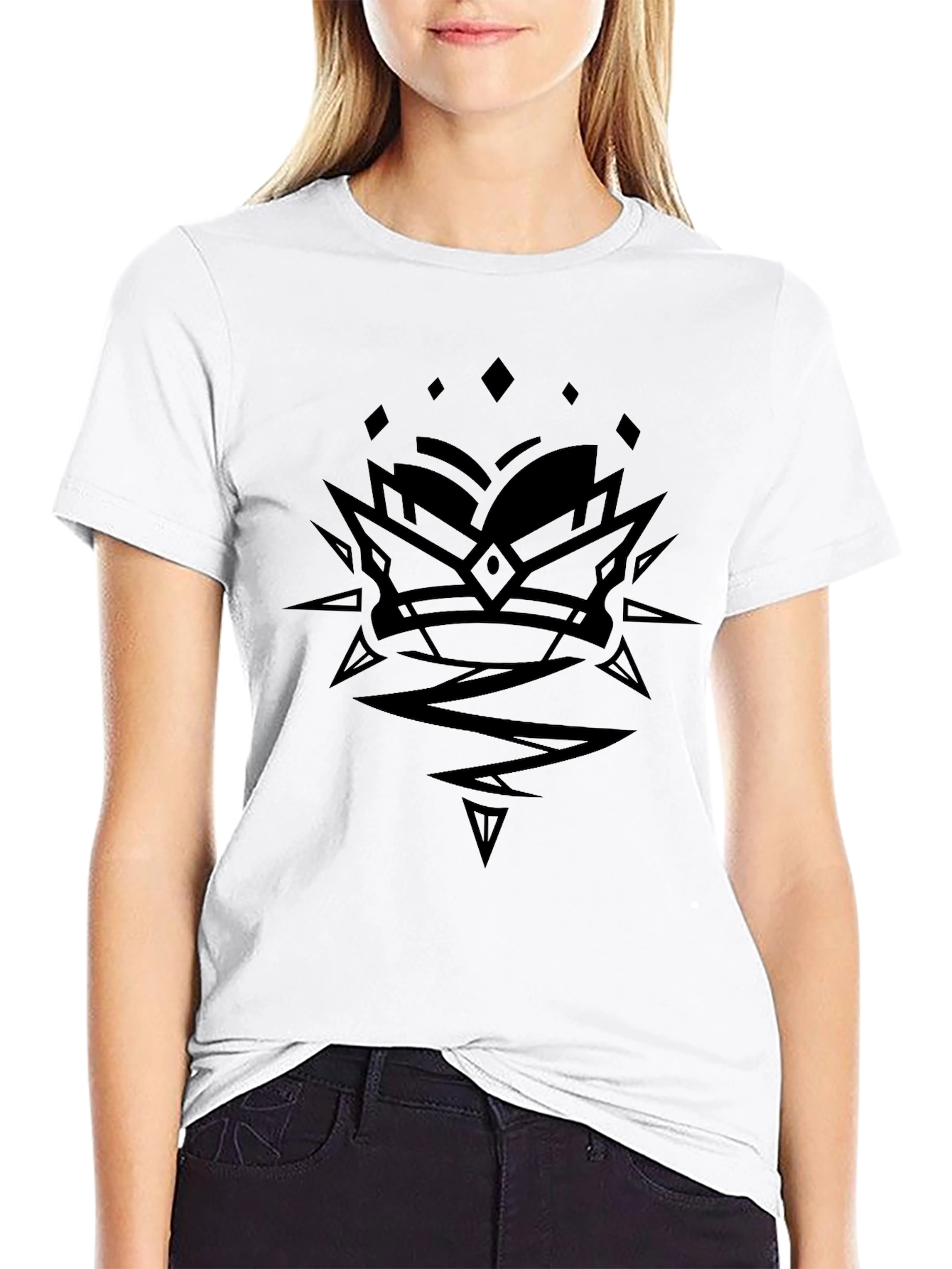 Edgy Graphic Print Black T-Shirt