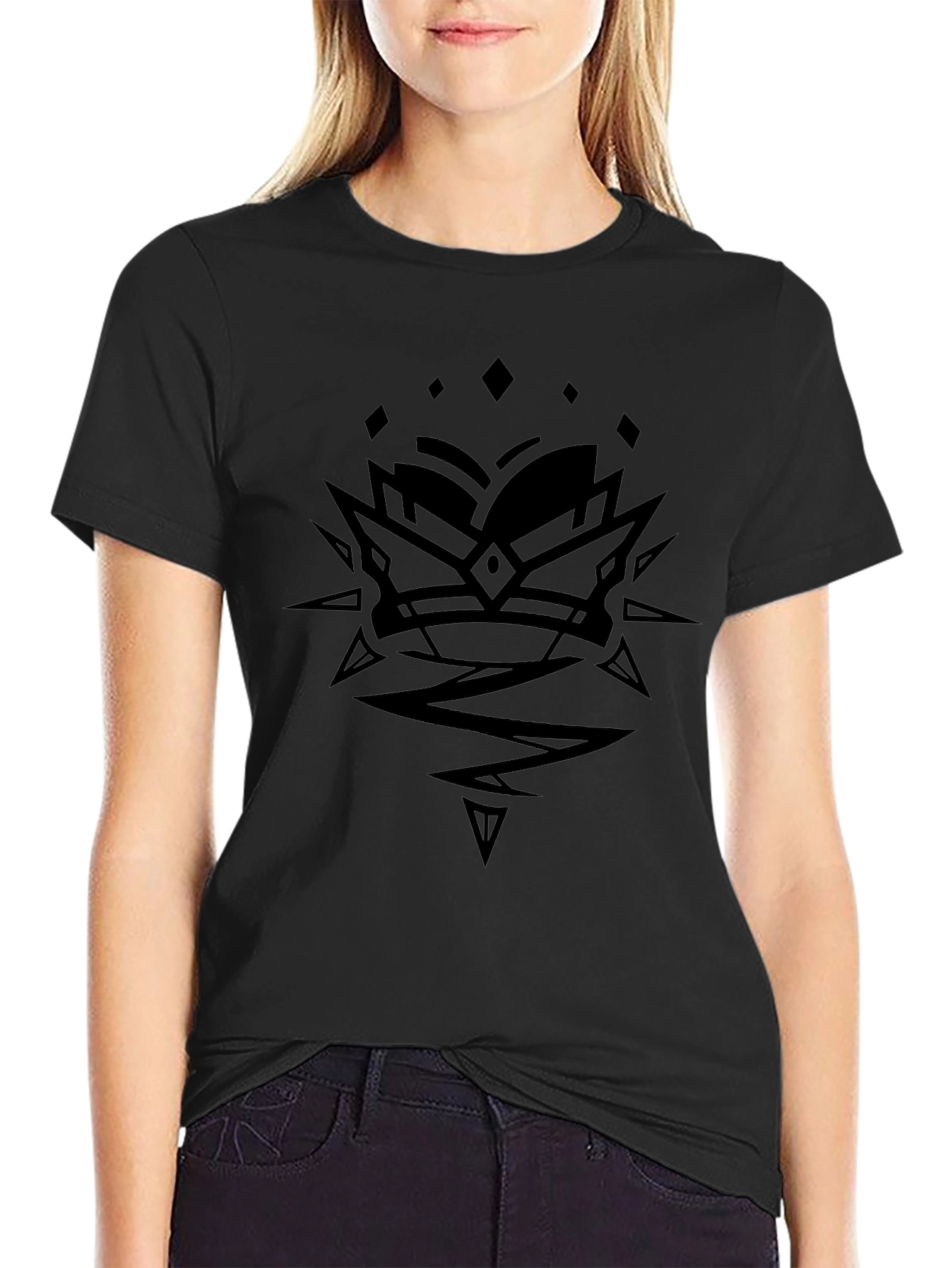 Edgy Graphic Print Black T-Shirt