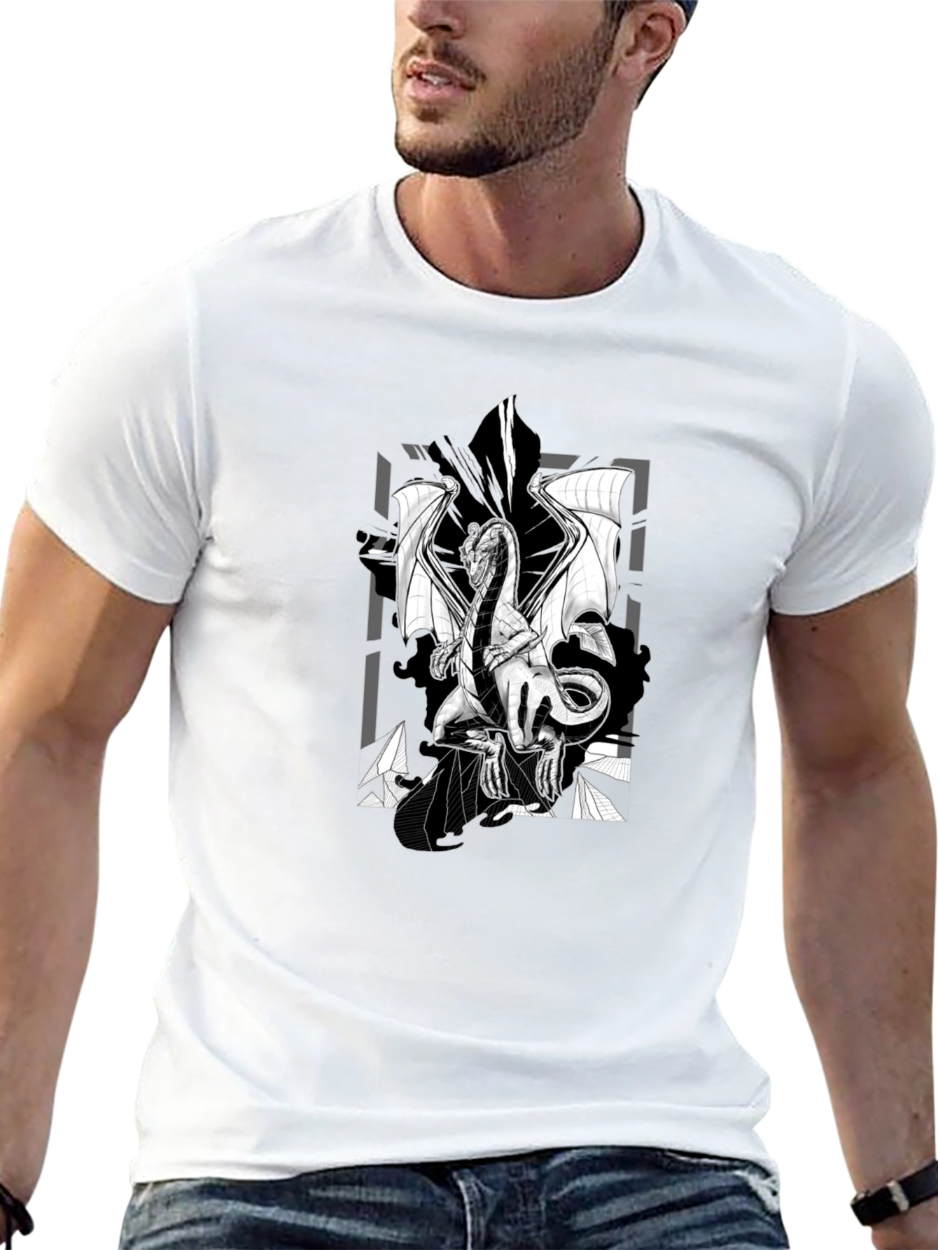 Dragon Graphic Black T-Shirt - Fantasy Inspired Tee