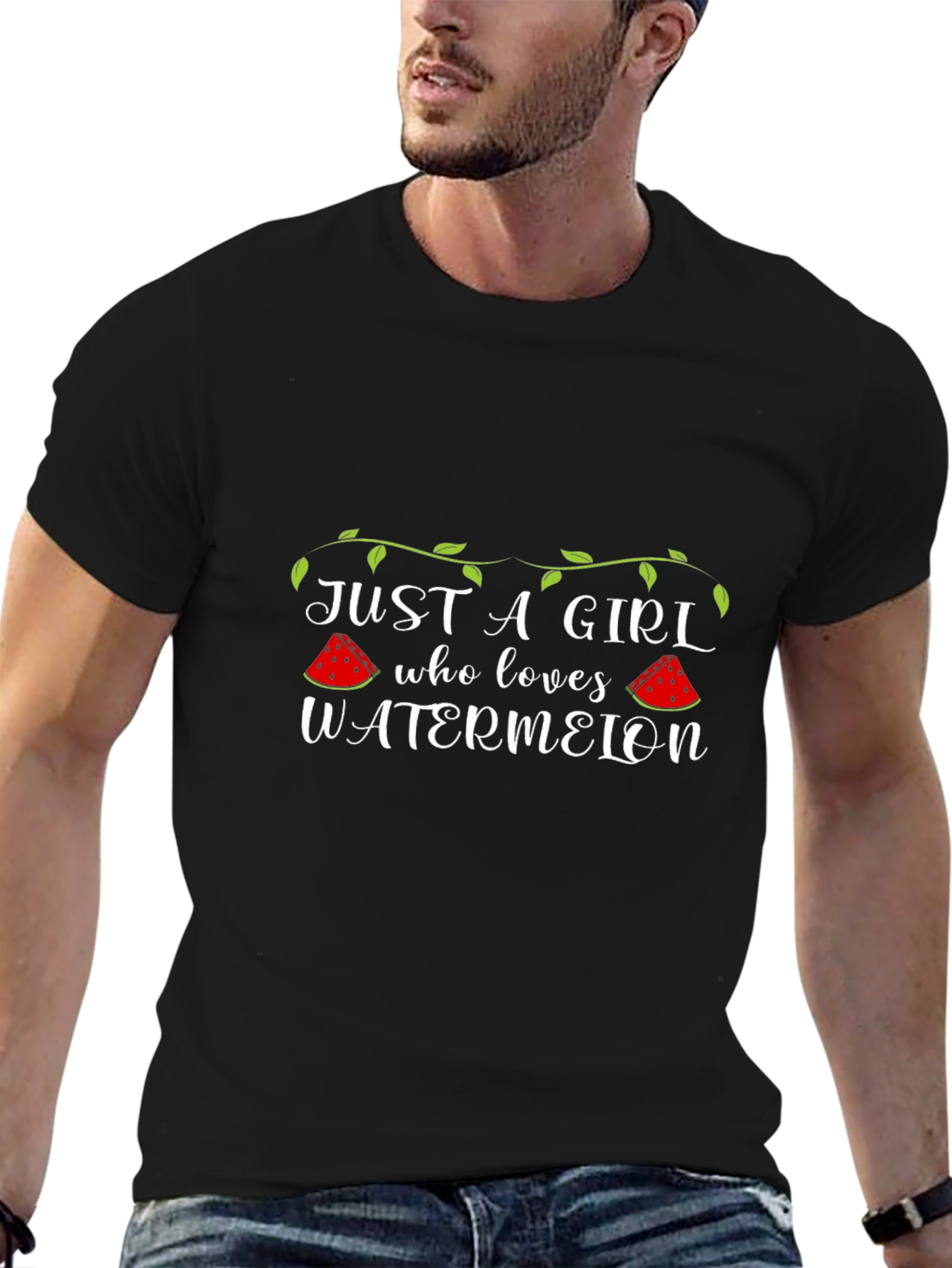 Just A Girl Who Loves Watermelon Graphic T-Shirt