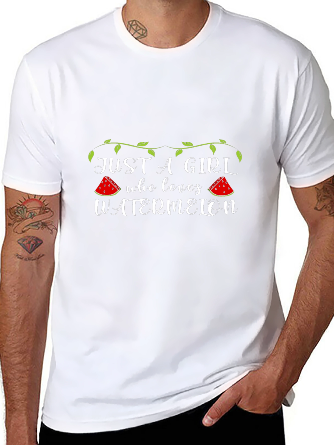 Just A Girl Who Loves Watermelon Graphic T-Shirt
