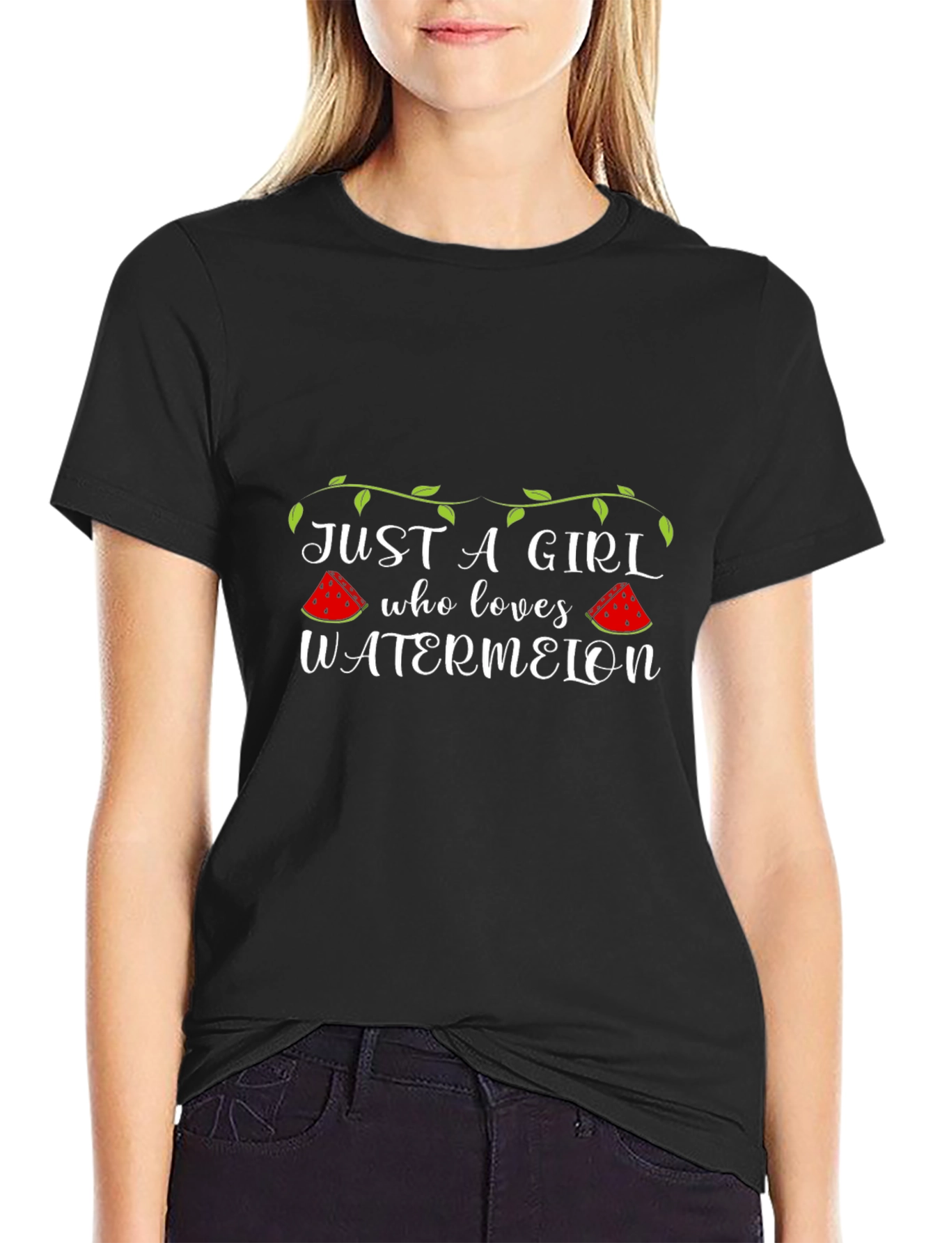 Just A Girl Who Loves Watermelon Graphic T-Shirt
