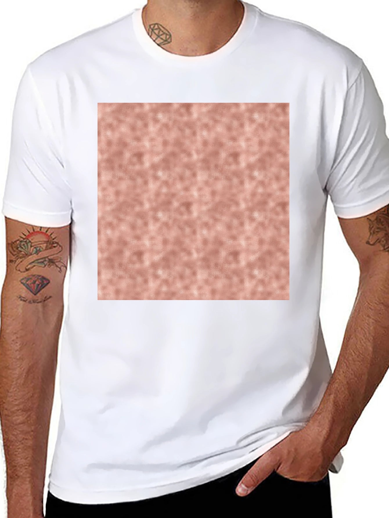 Stylish Black Cotton Blend Tee with Abstract Center Design