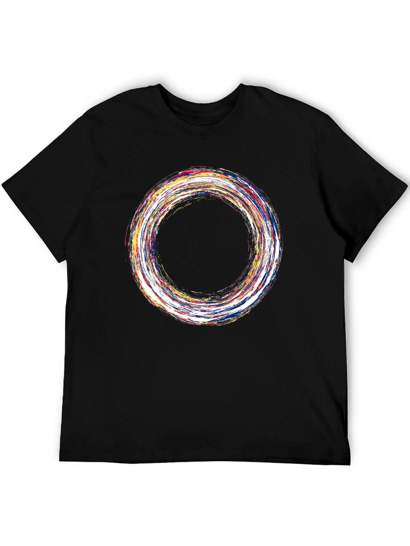 Abstract Swirl Graphic Print Black T-Shirt